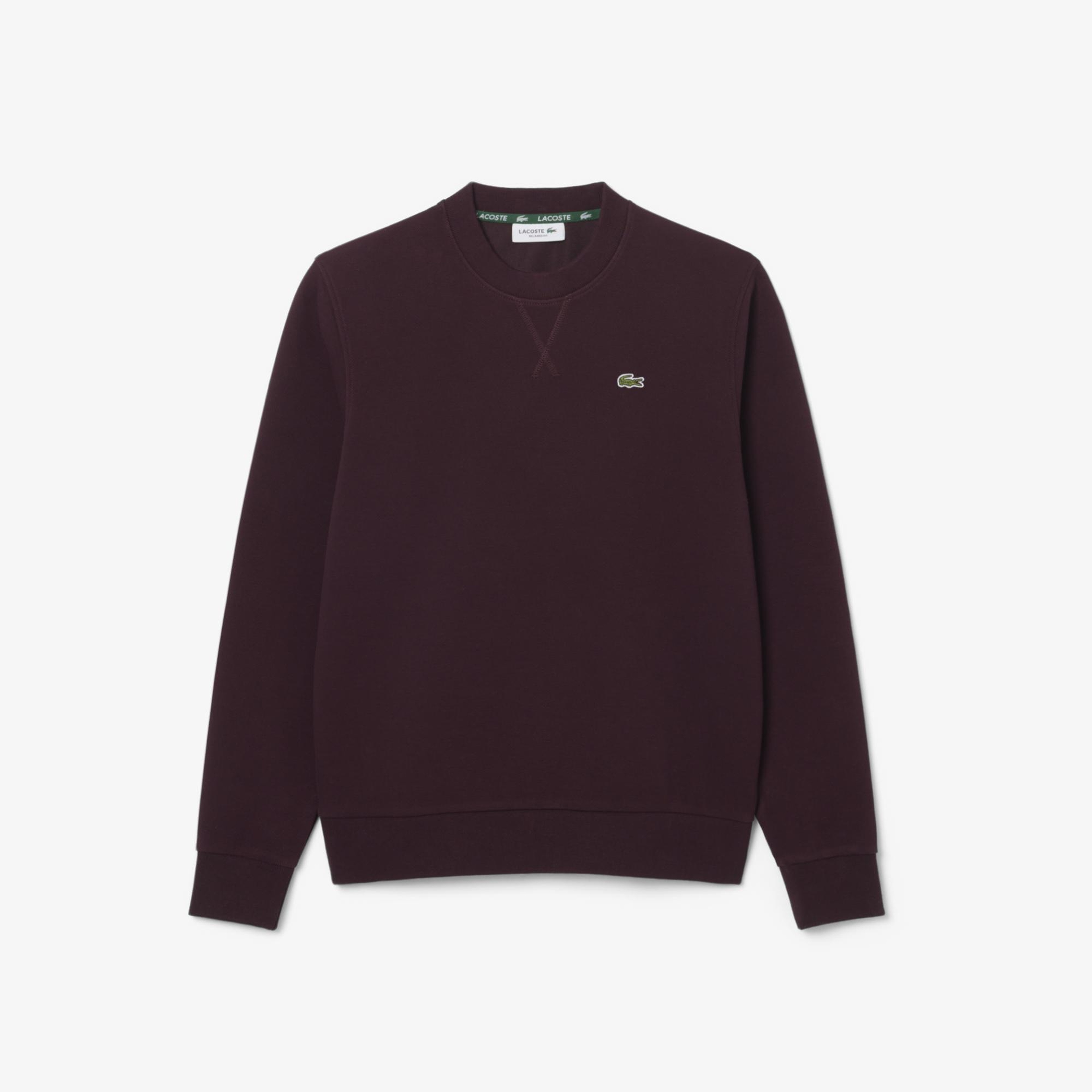 Kadın Relaxed Fit Bisiklet Yaka Bordo Sweatshirt