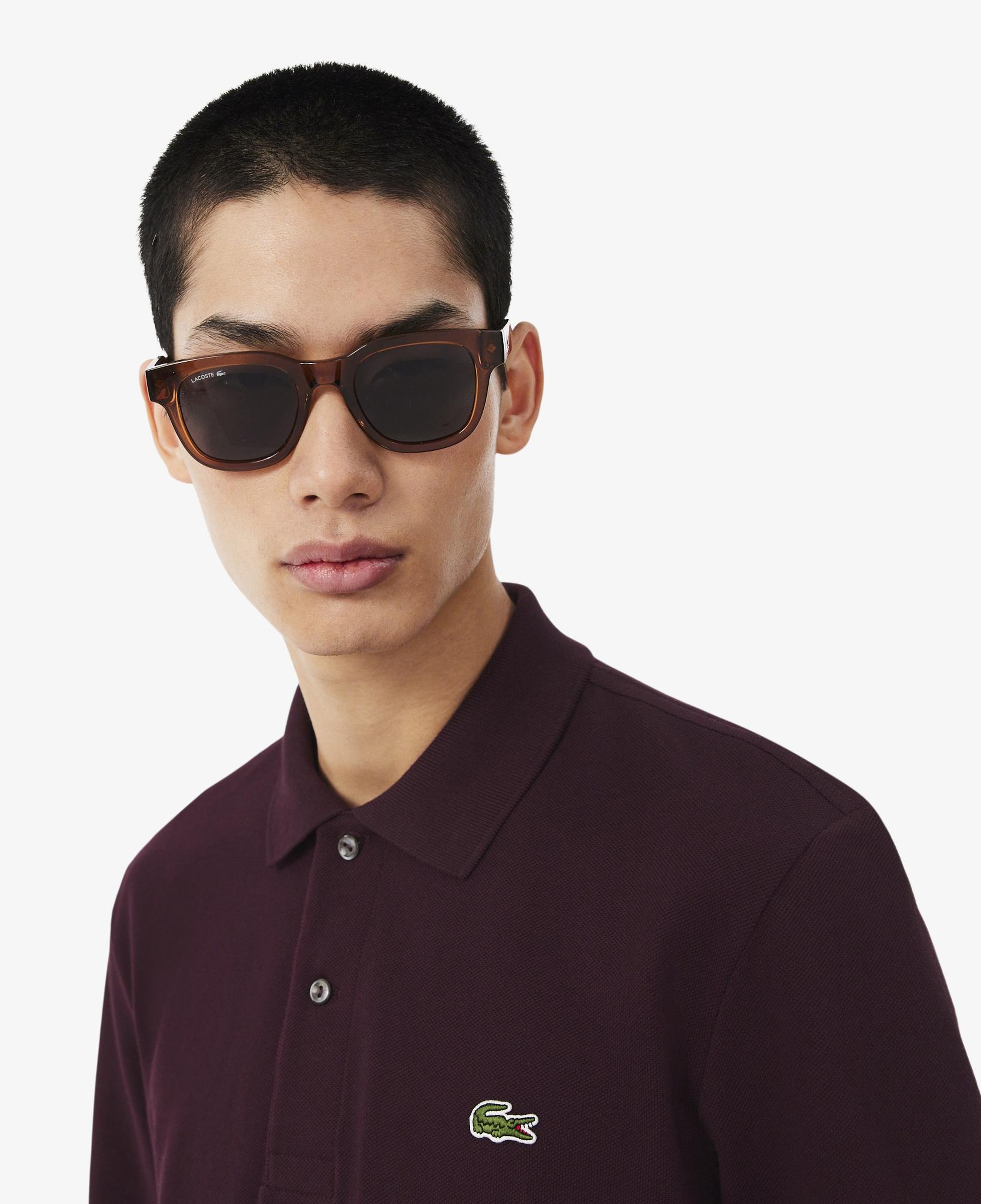 L.12.12 Erkek Classic Fit Uzun Kollu Bordo Polo