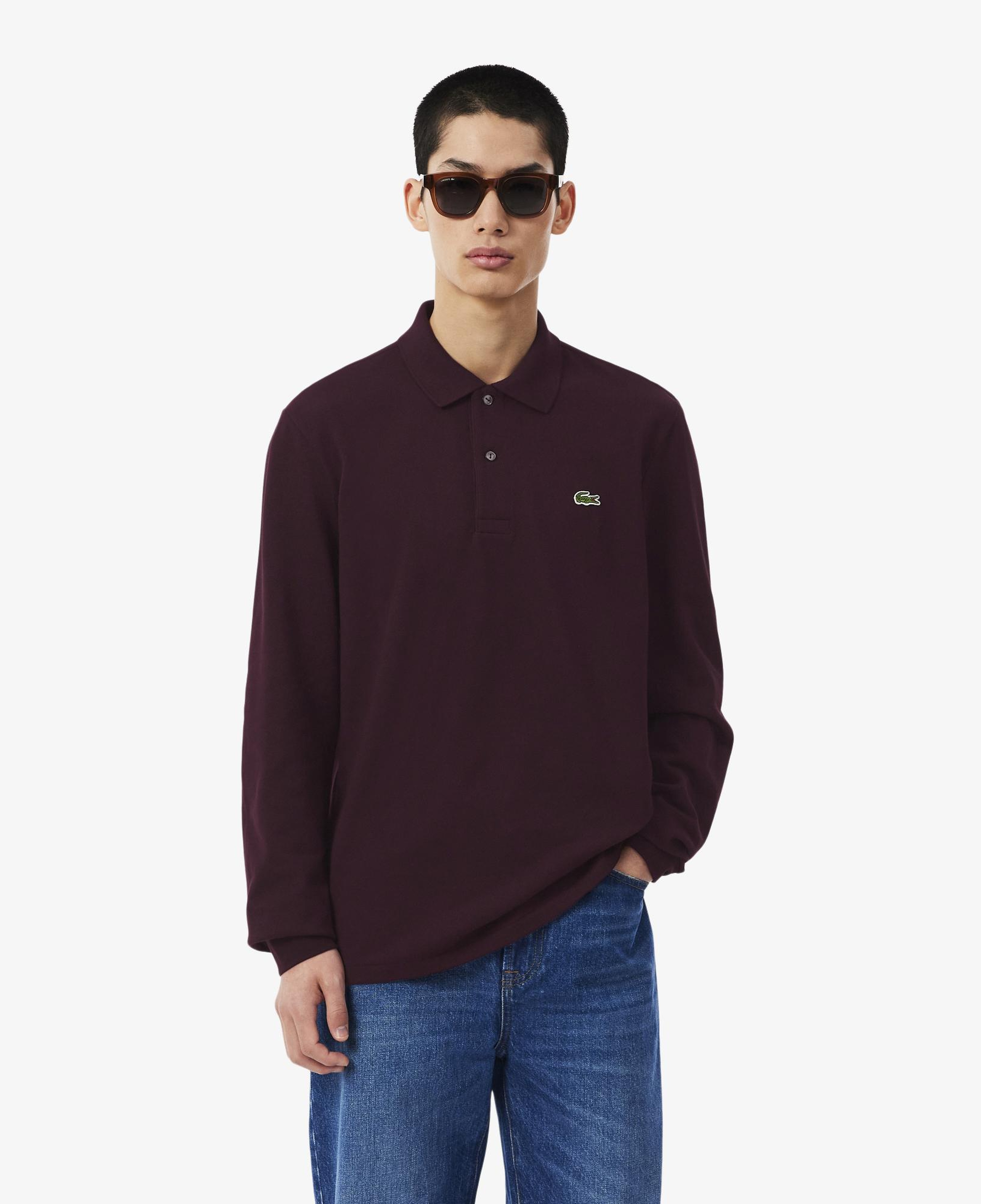 L.12.12 Erkek Classic Fit Uzun Kollu Bordo Polo