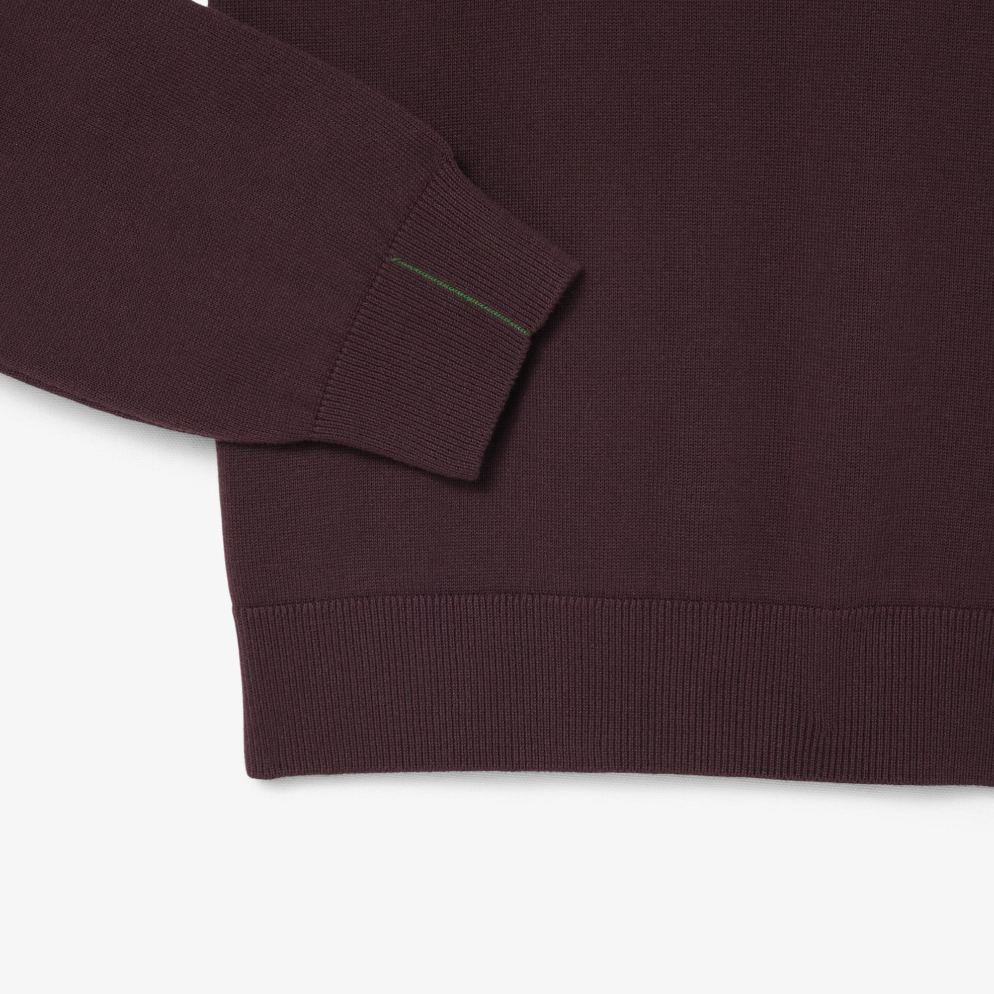 Erkek Regular Fit Yarım Fermuarlı Bordo Kazak