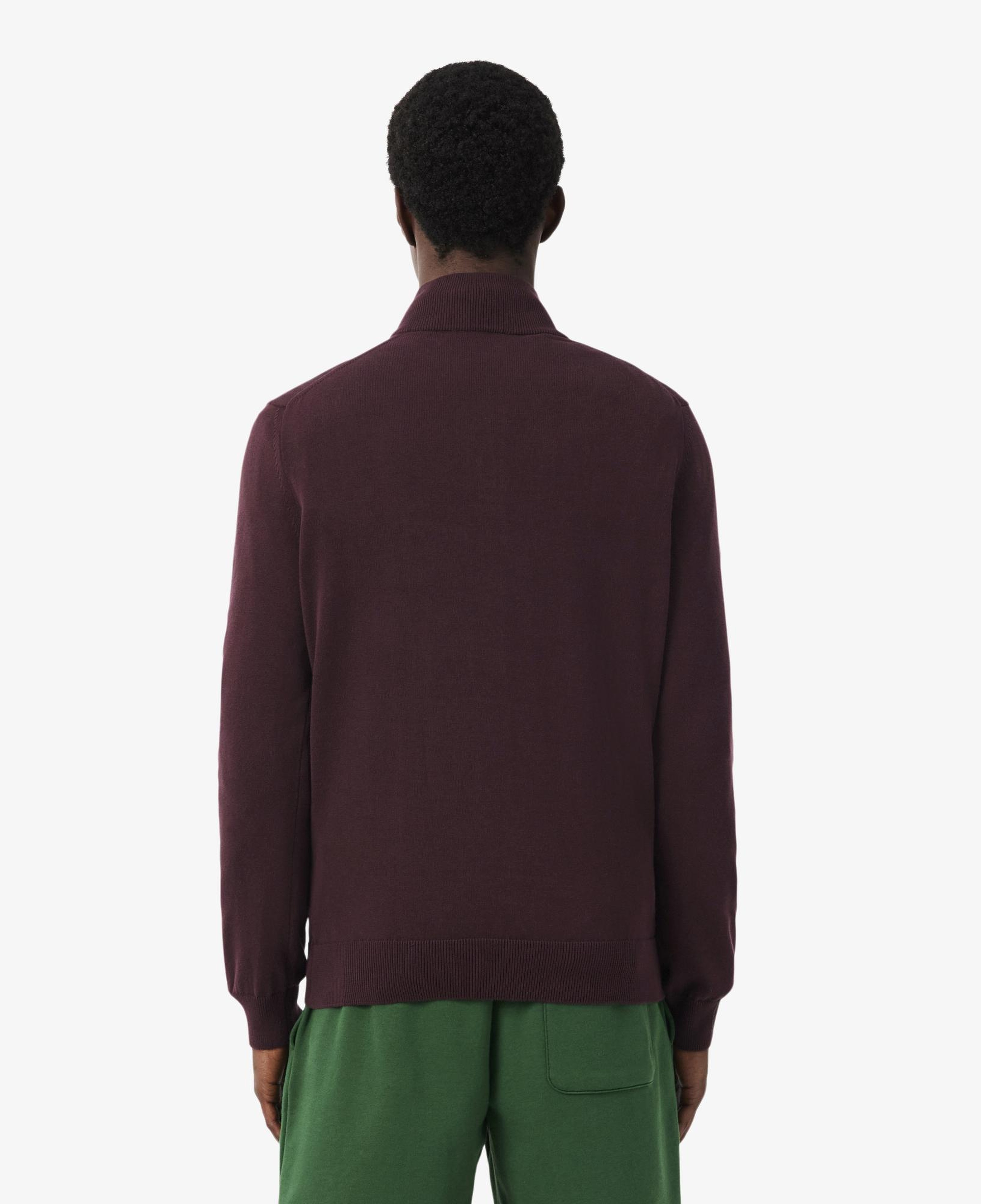 Erkek Regular Fit Yarım Fermuarlı Bordo Kazak