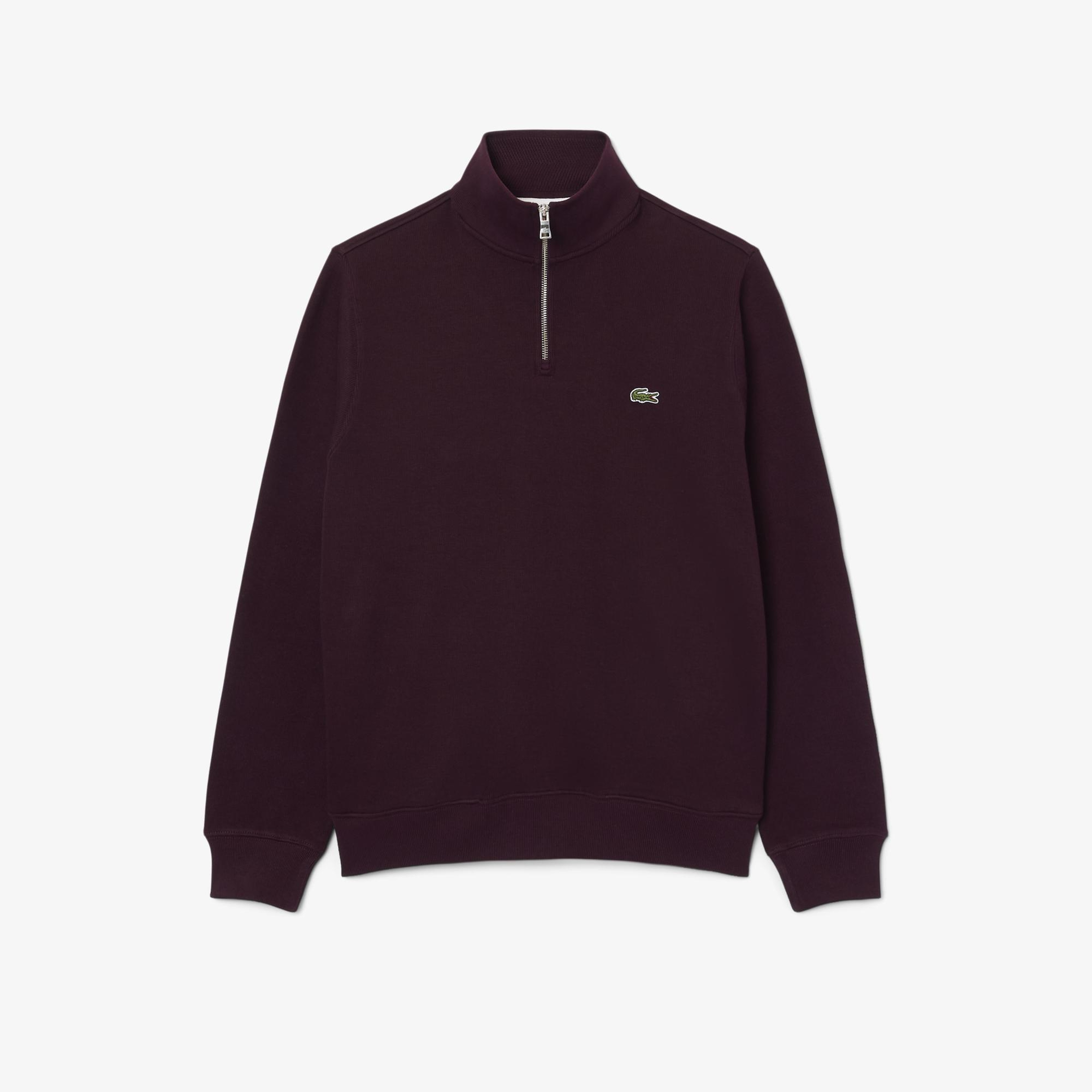 Erkek Regular Fit Yarım Fermuarlı Bordo Sweatshirt