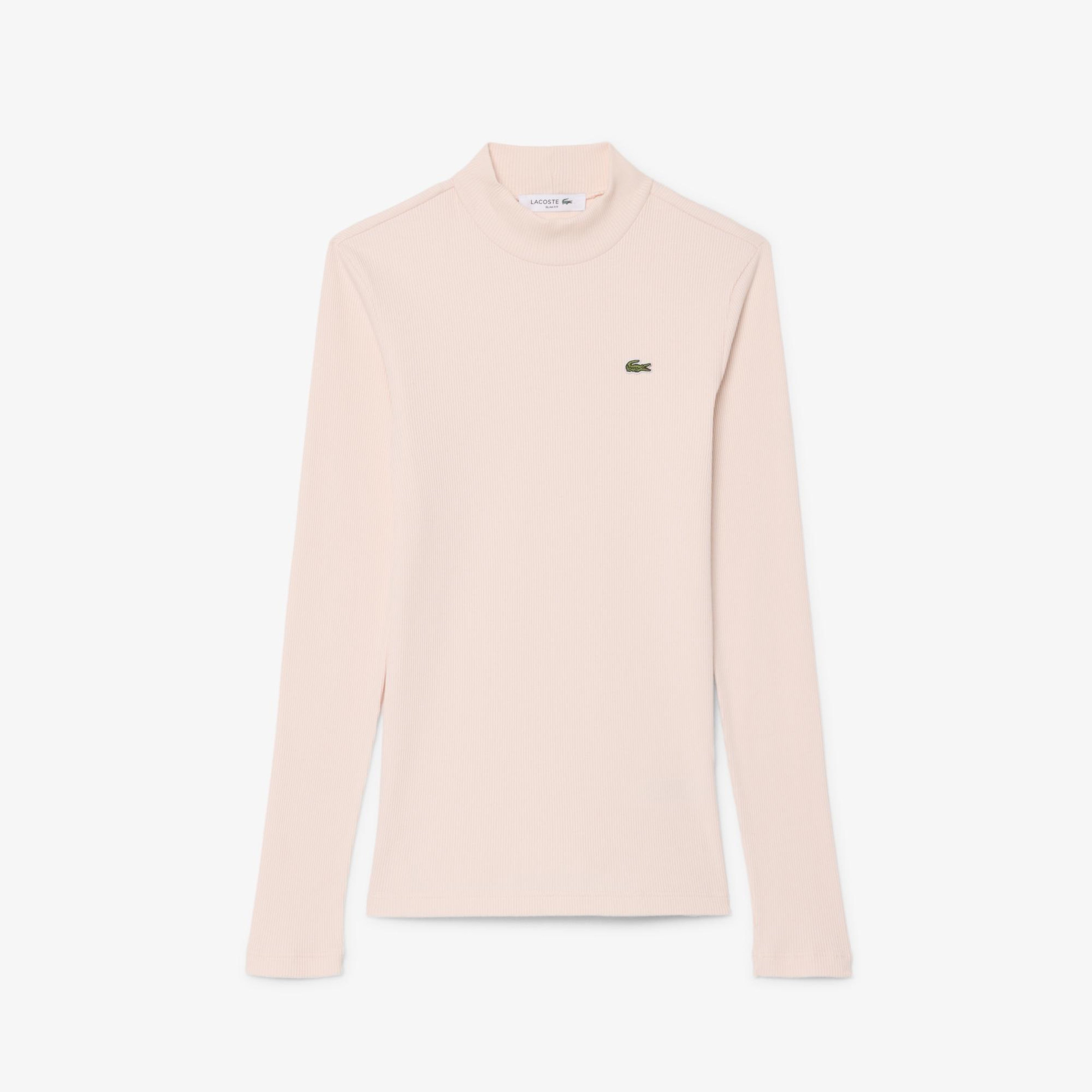 Kadın Slim Fit Uzun Kollu Pembe T-Shirt