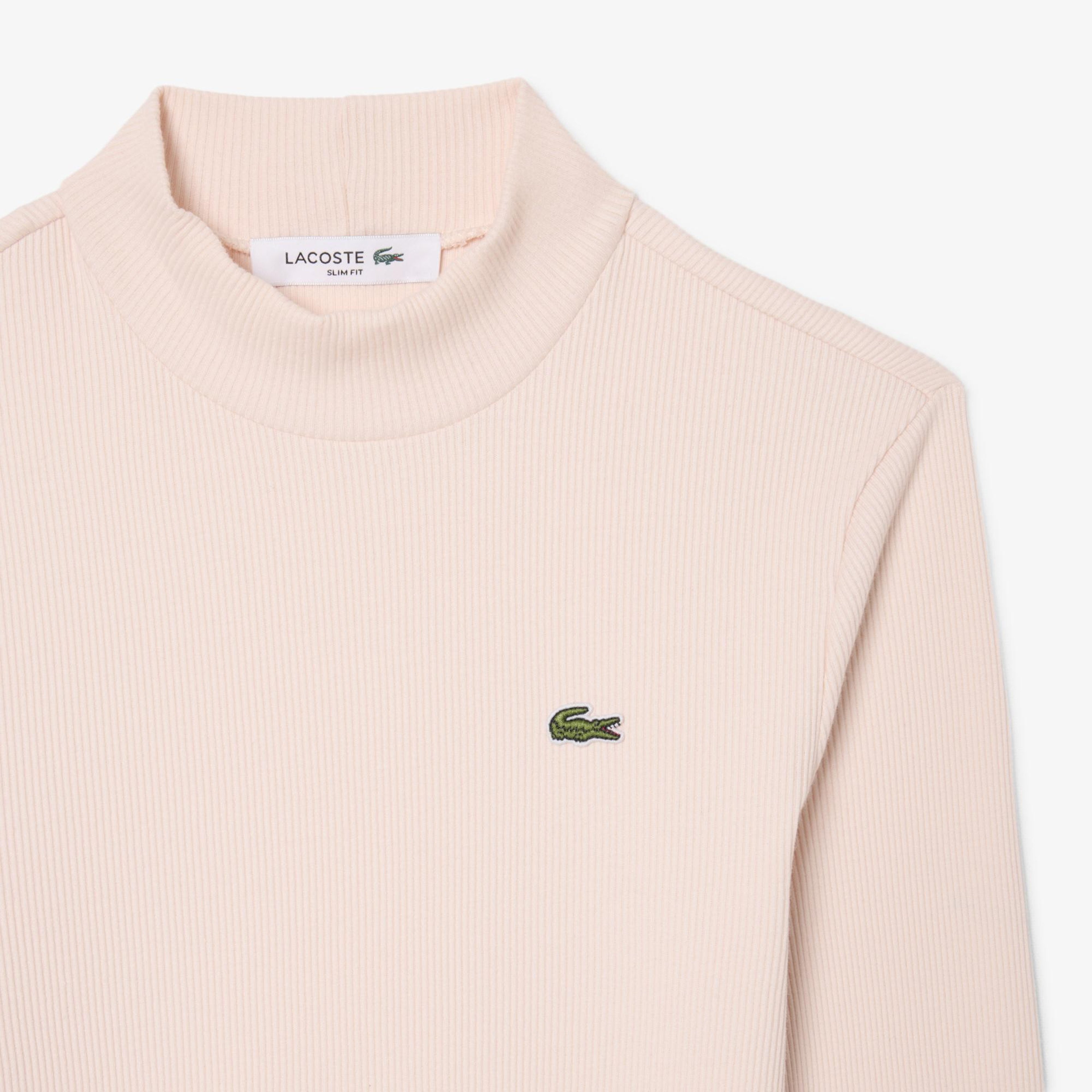 Kadın Slim Fit Uzun Kollu Pembe T-Shirt