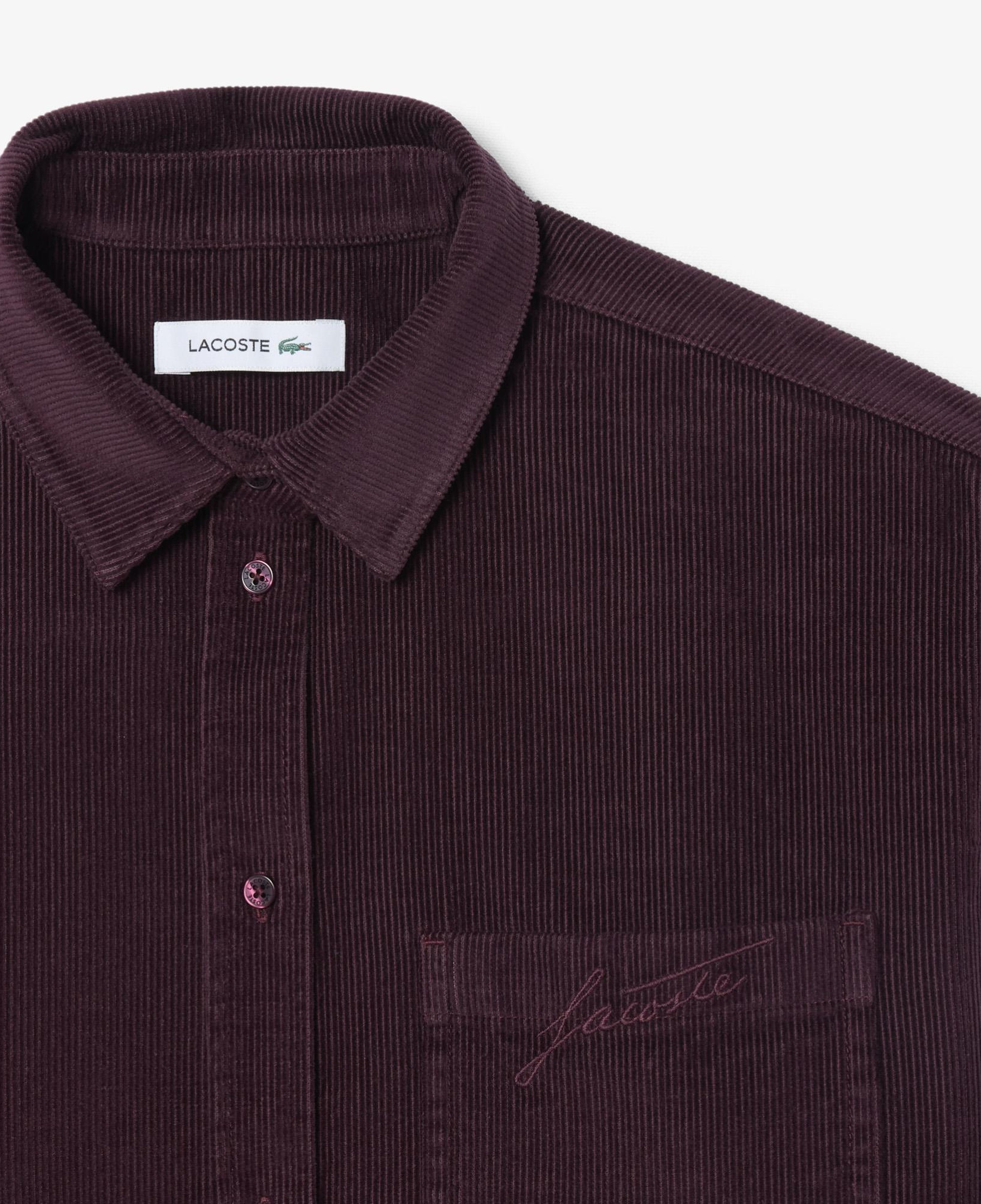 Kadın Oversize Fit Kadife Bordo Gömlek