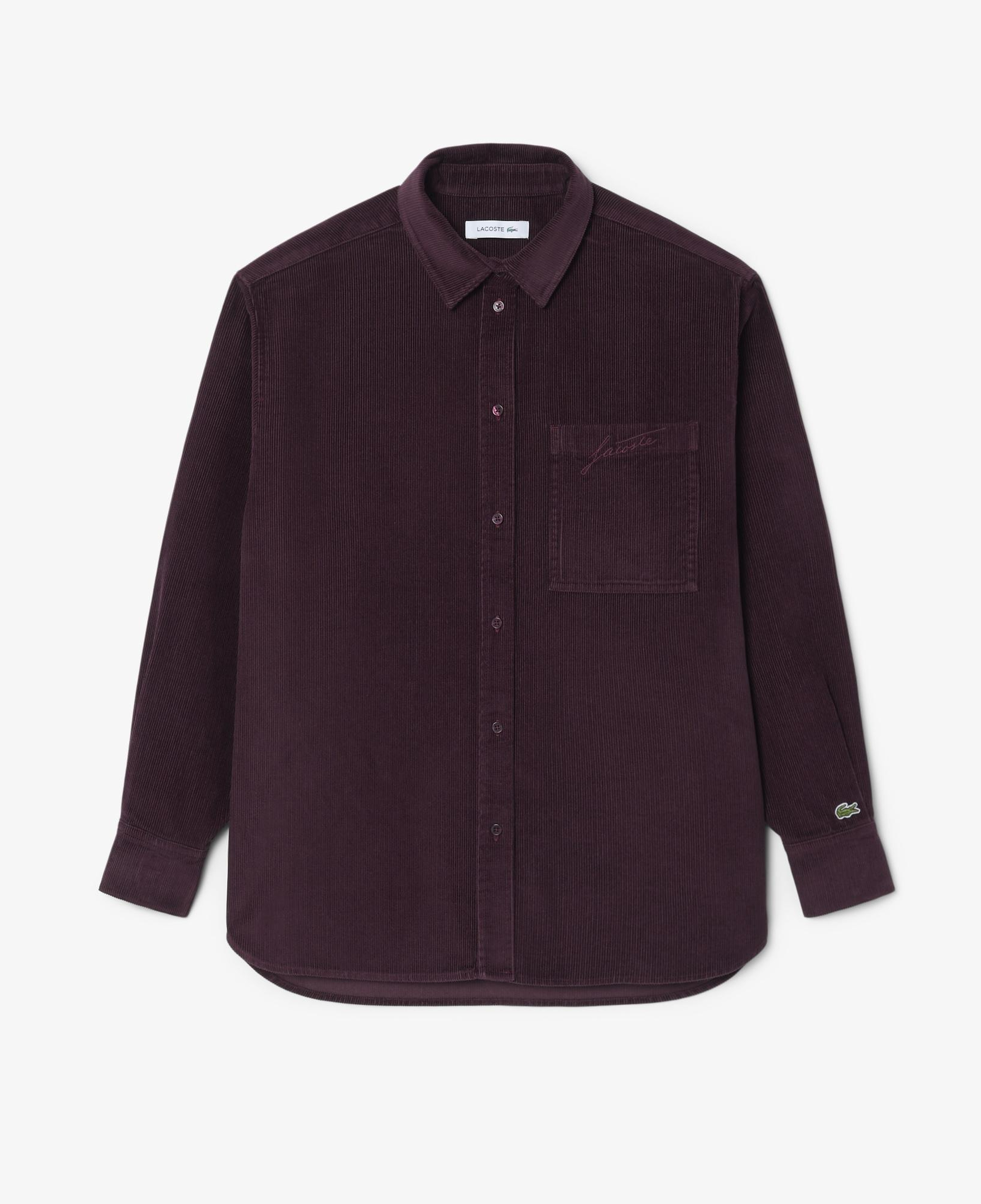 Kadın Oversize Fit Kadife Bordo Gömlek