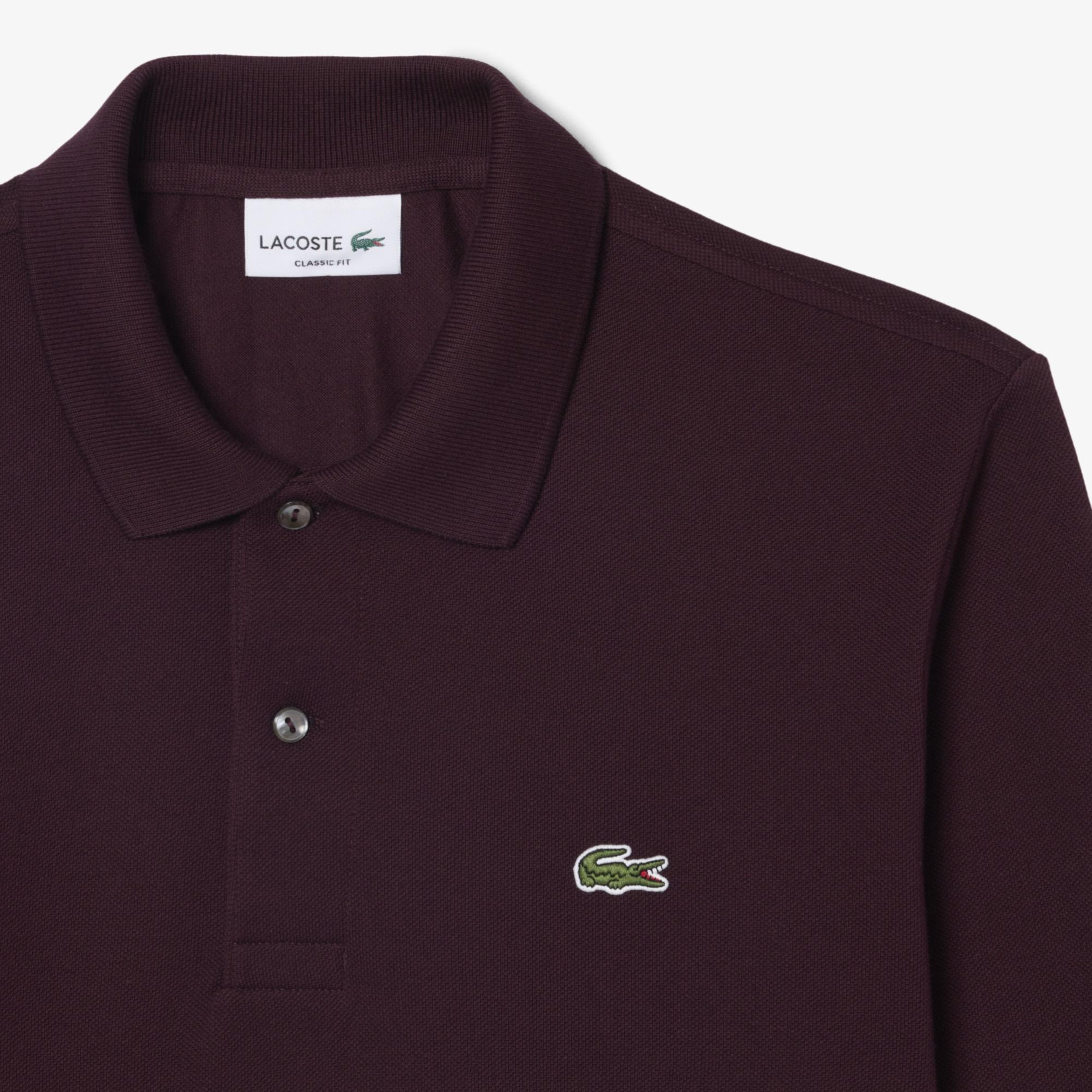 L.12.12 Erkek Classic Fit Uzun Kollu Bordo Polo
