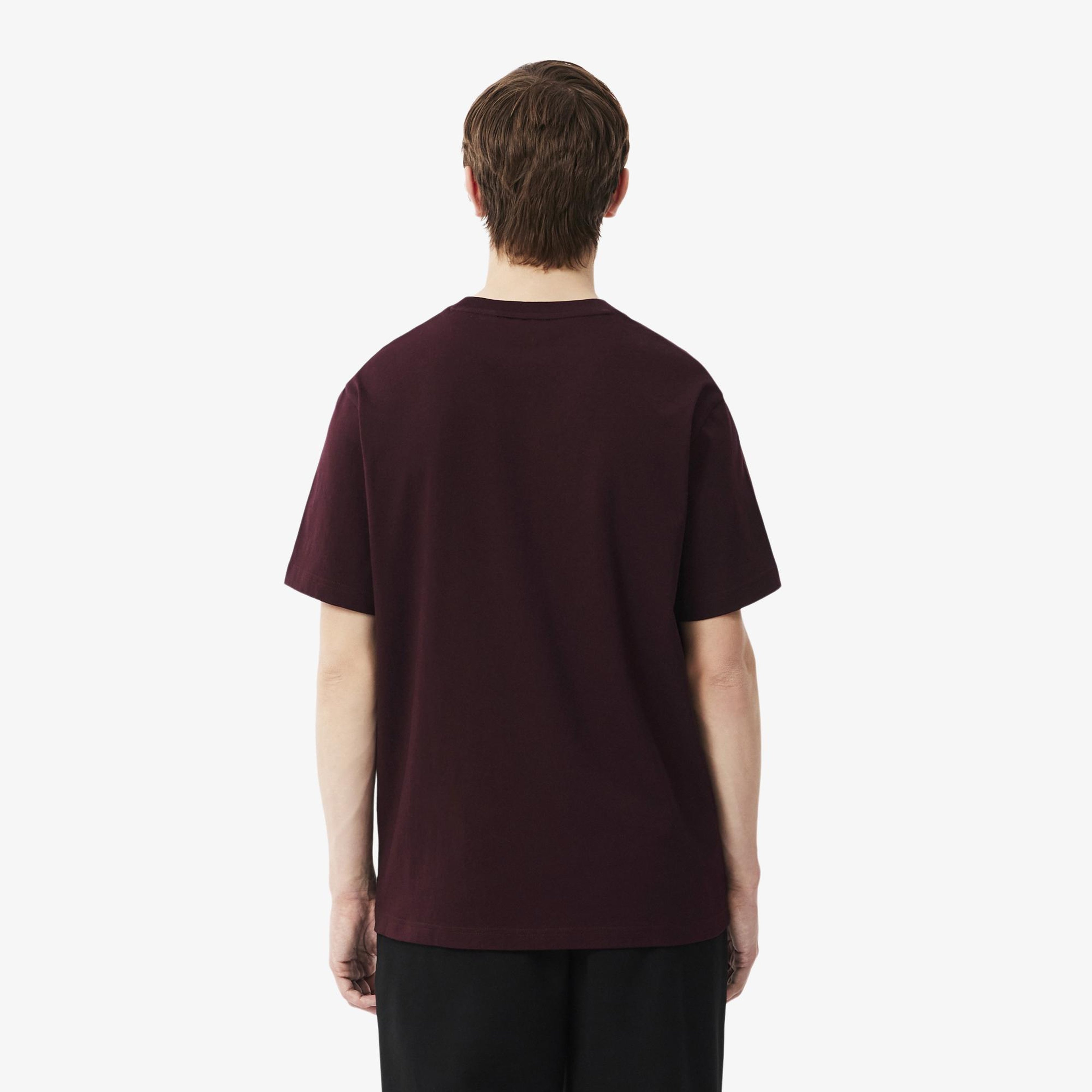 Erkek Classic Fit Bisiklet Yaka Bordo T-Shirt