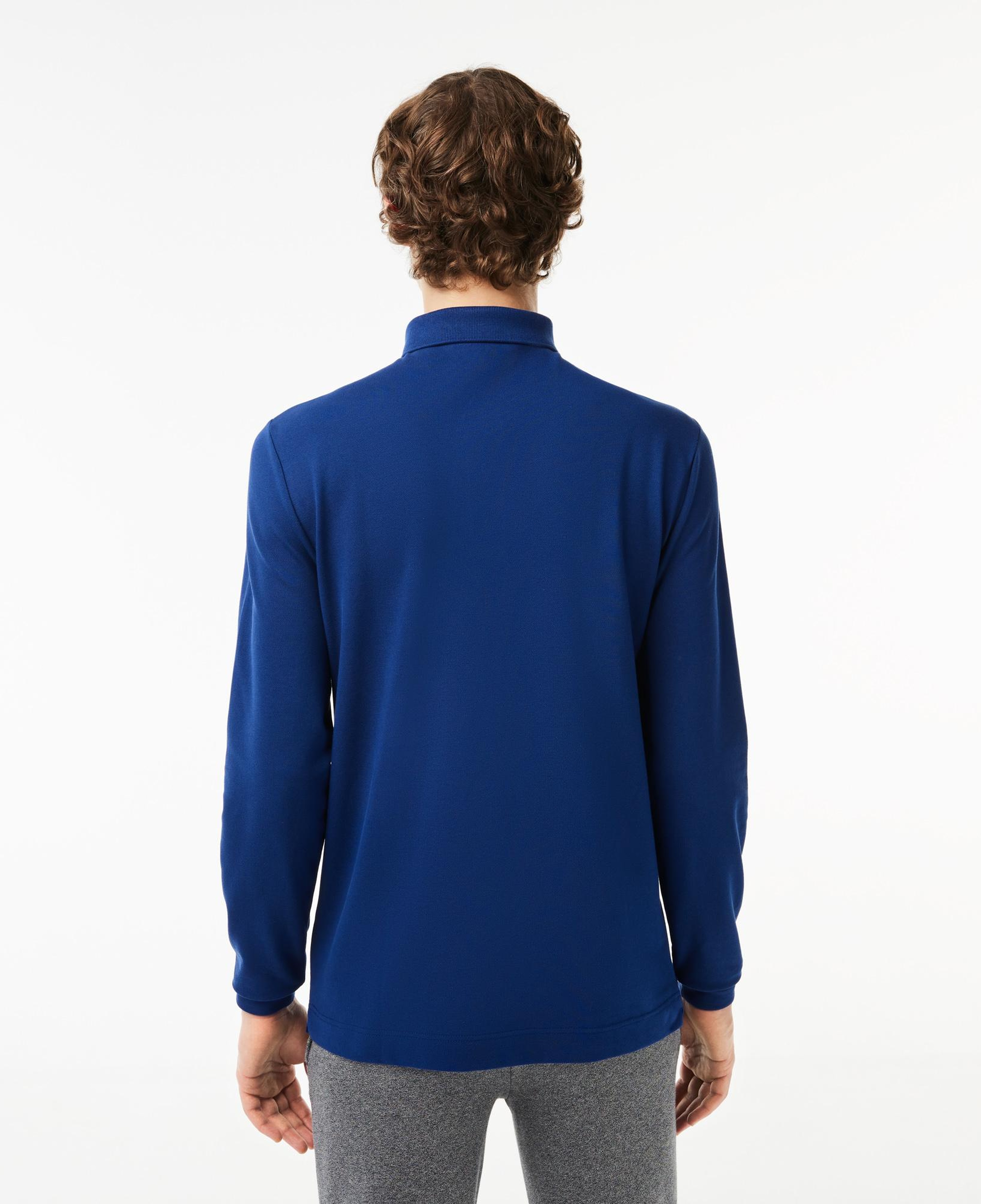 Erkek Regular Fit Uzun Kollu Koyu Mavi Paris Polo
