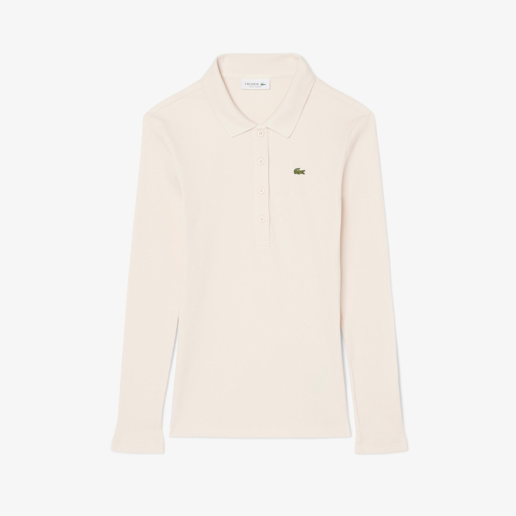 L.12.D Kadın Slim Fit Uzun Kollu Açık Pembe Polo