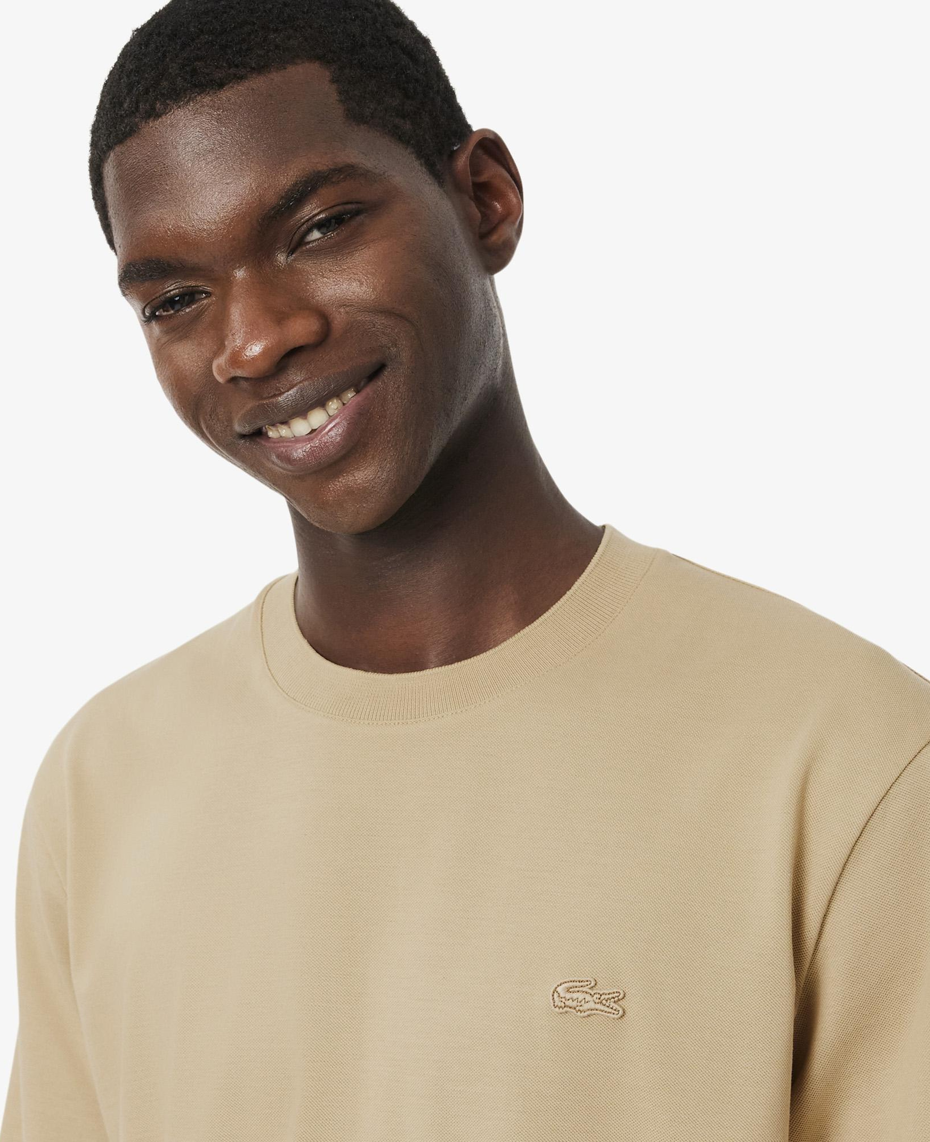 Erkek Classic Fit Bisiklet Yaka Bej T-Shirt