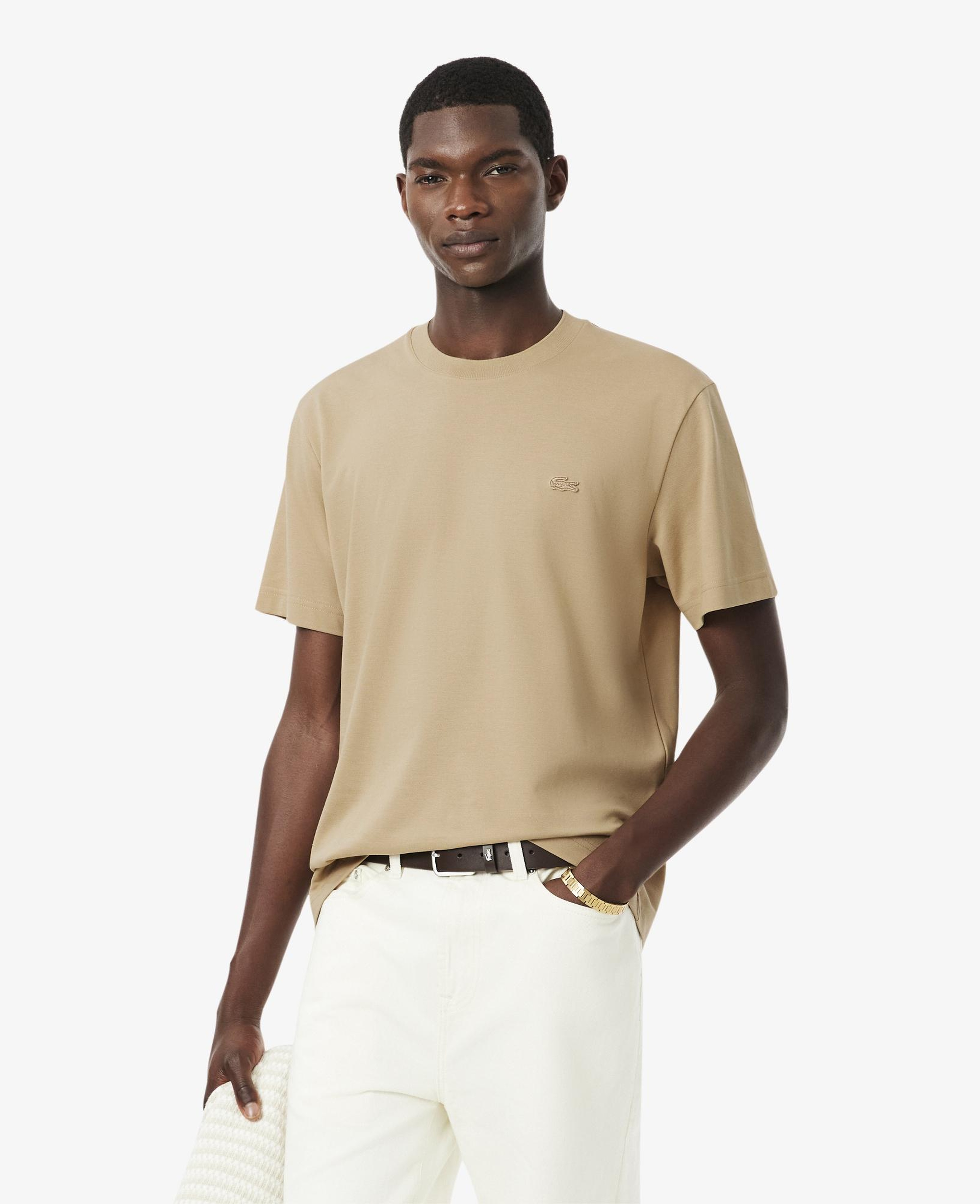 Erkek Classic Fit Bisiklet Yaka Bej T-Shirt