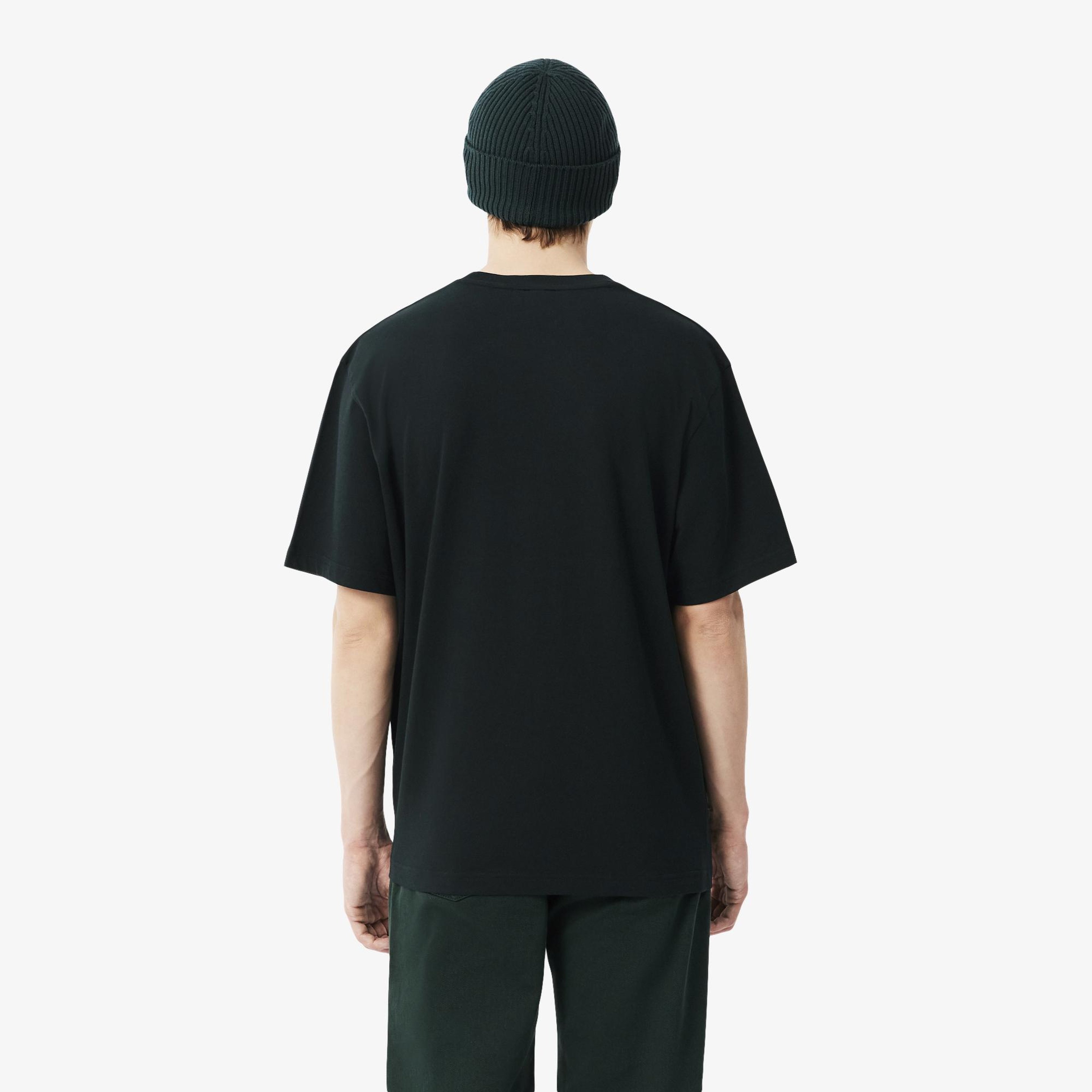 Erkek Classic Fit Bisiklet Yaka Koyu Yeşil T-Shirt
