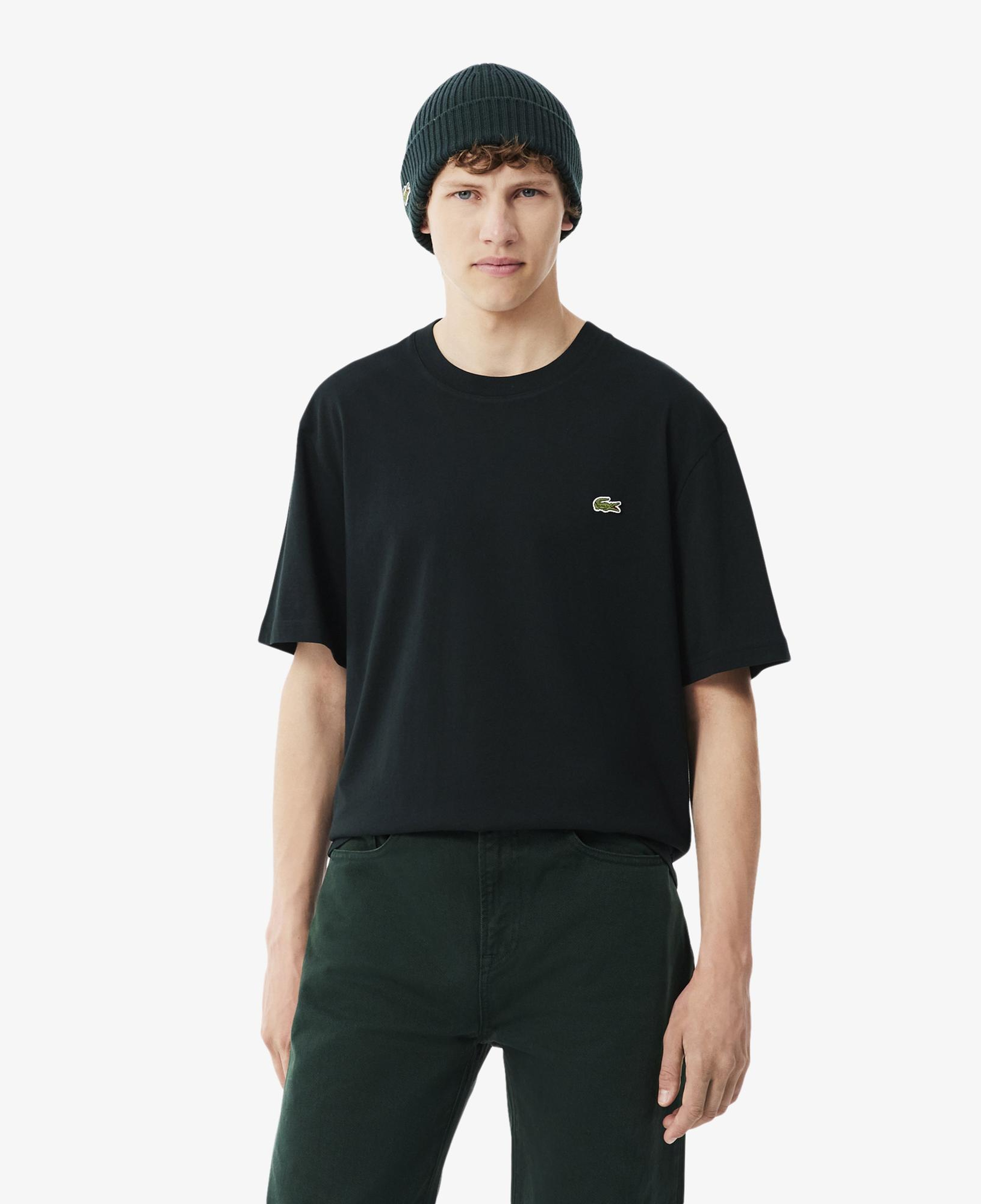 Erkek Classic Fit Bisiklet Yaka Koyu Yeşil T-Shirt