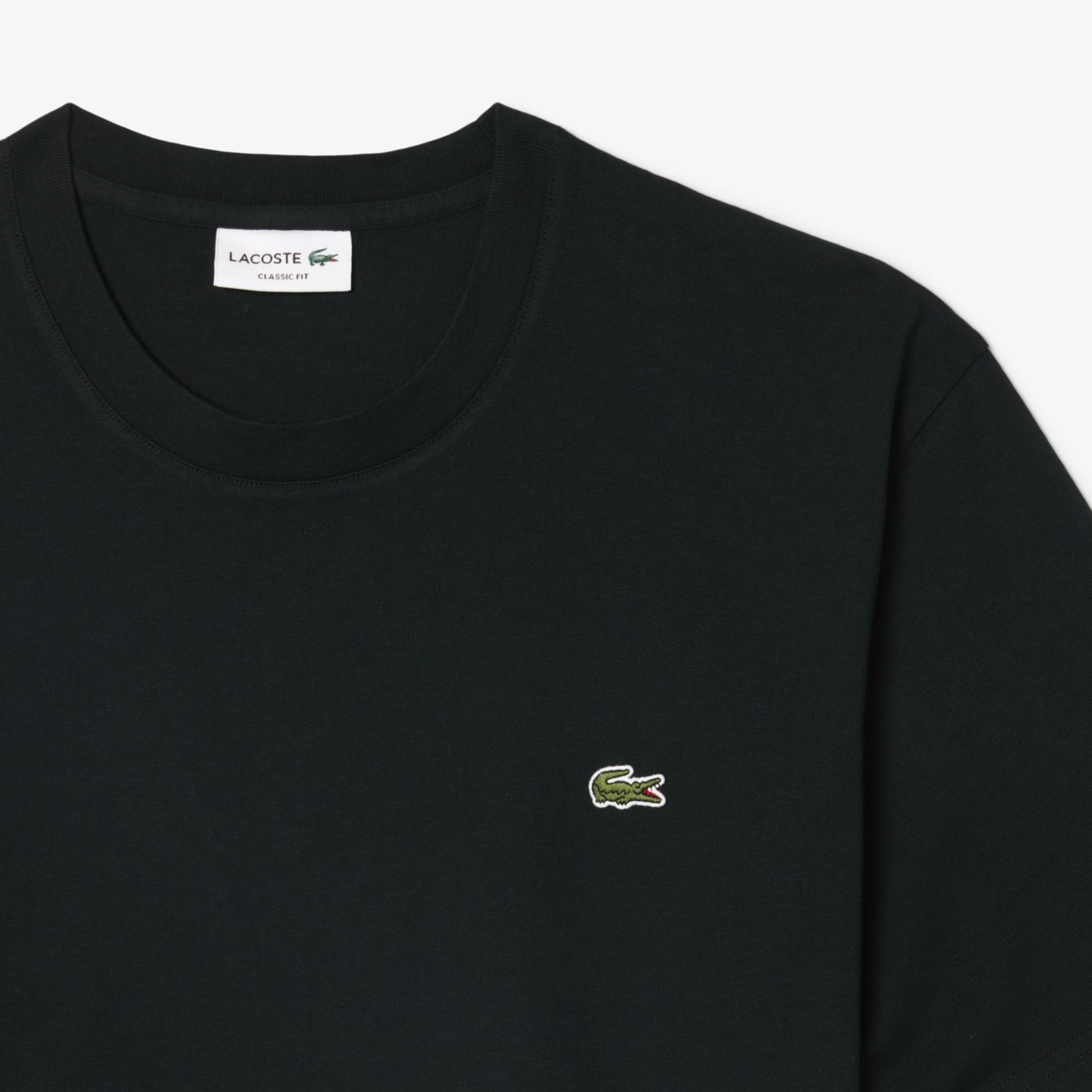 Erkek Classic Fit Bisiklet Yaka Koyu Yeşil T-Shirt
