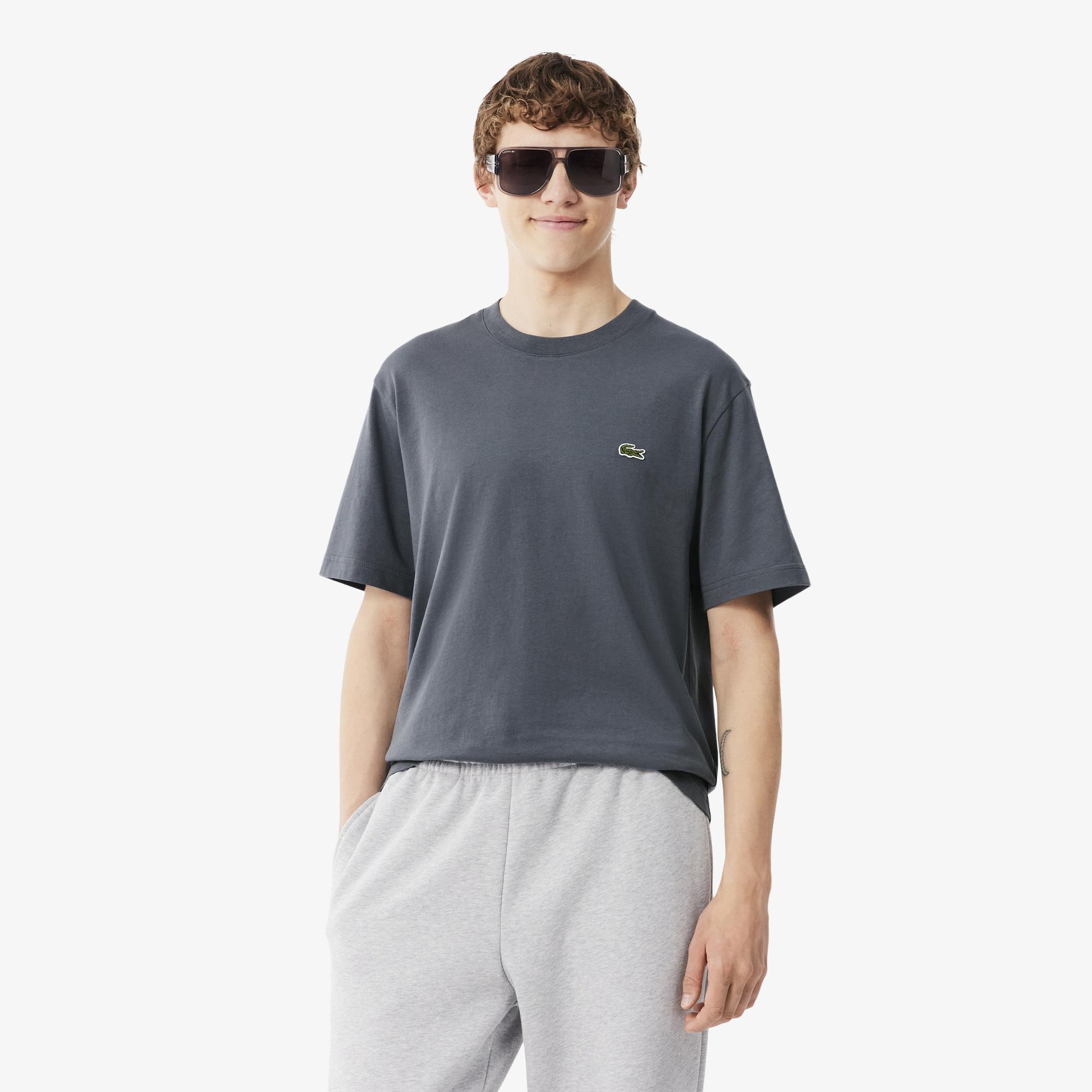 Erkek Classic Fit Bisiklet Yaka Koyu Gri T-Shirt