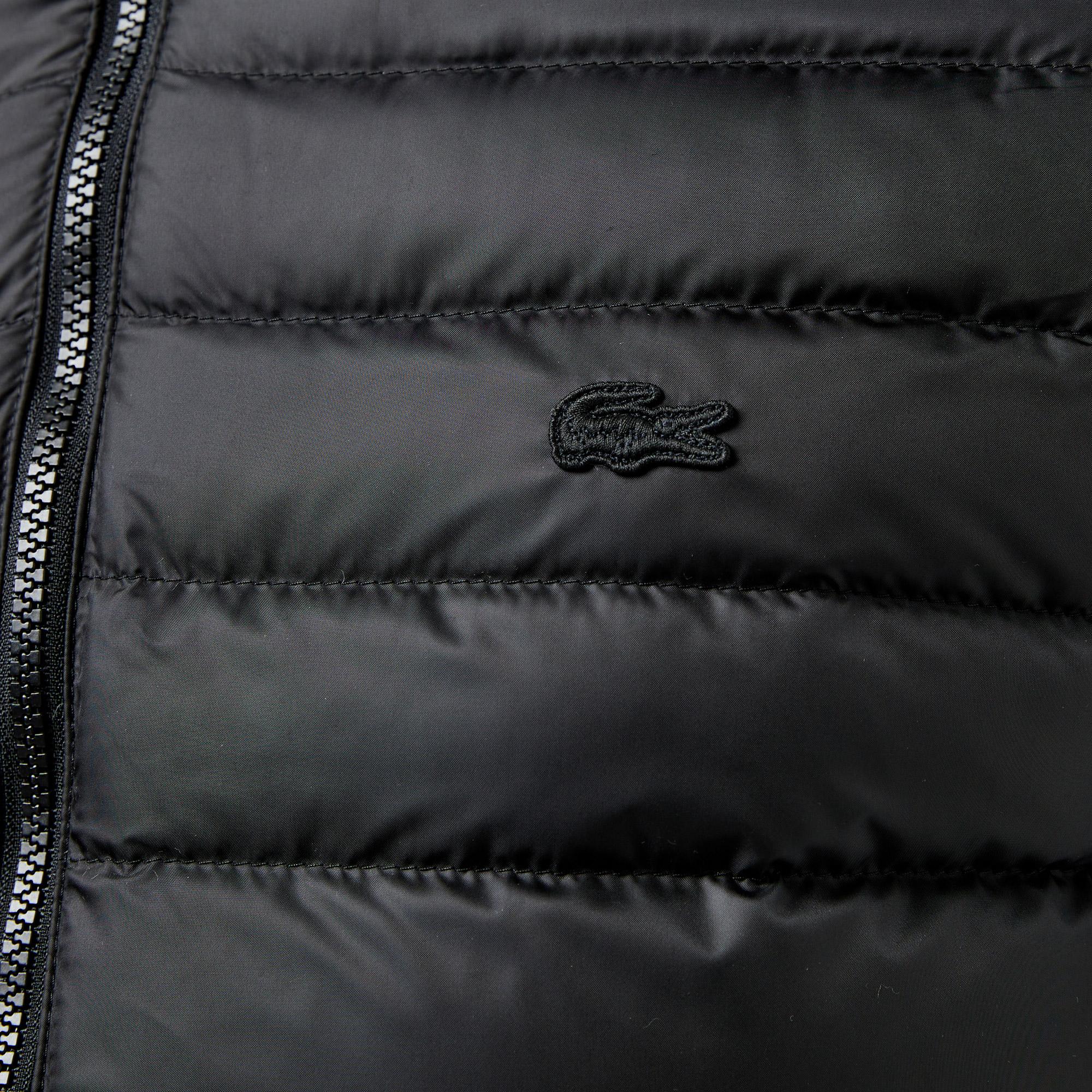 Erkek Slim Fit Kapüşonlu Siyah Mont