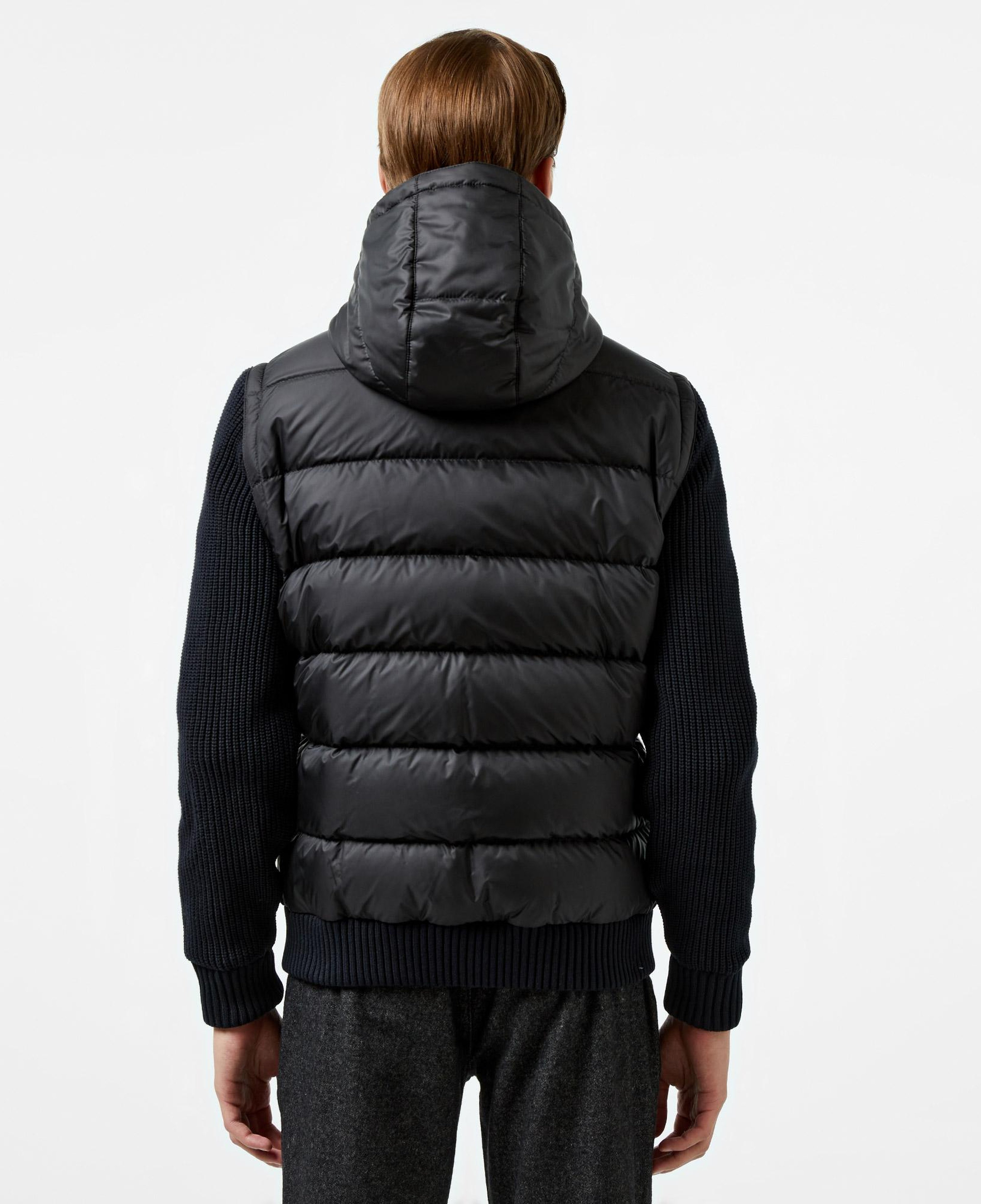 Erkek Slim Fit Kapüşonlu Siyah Mont