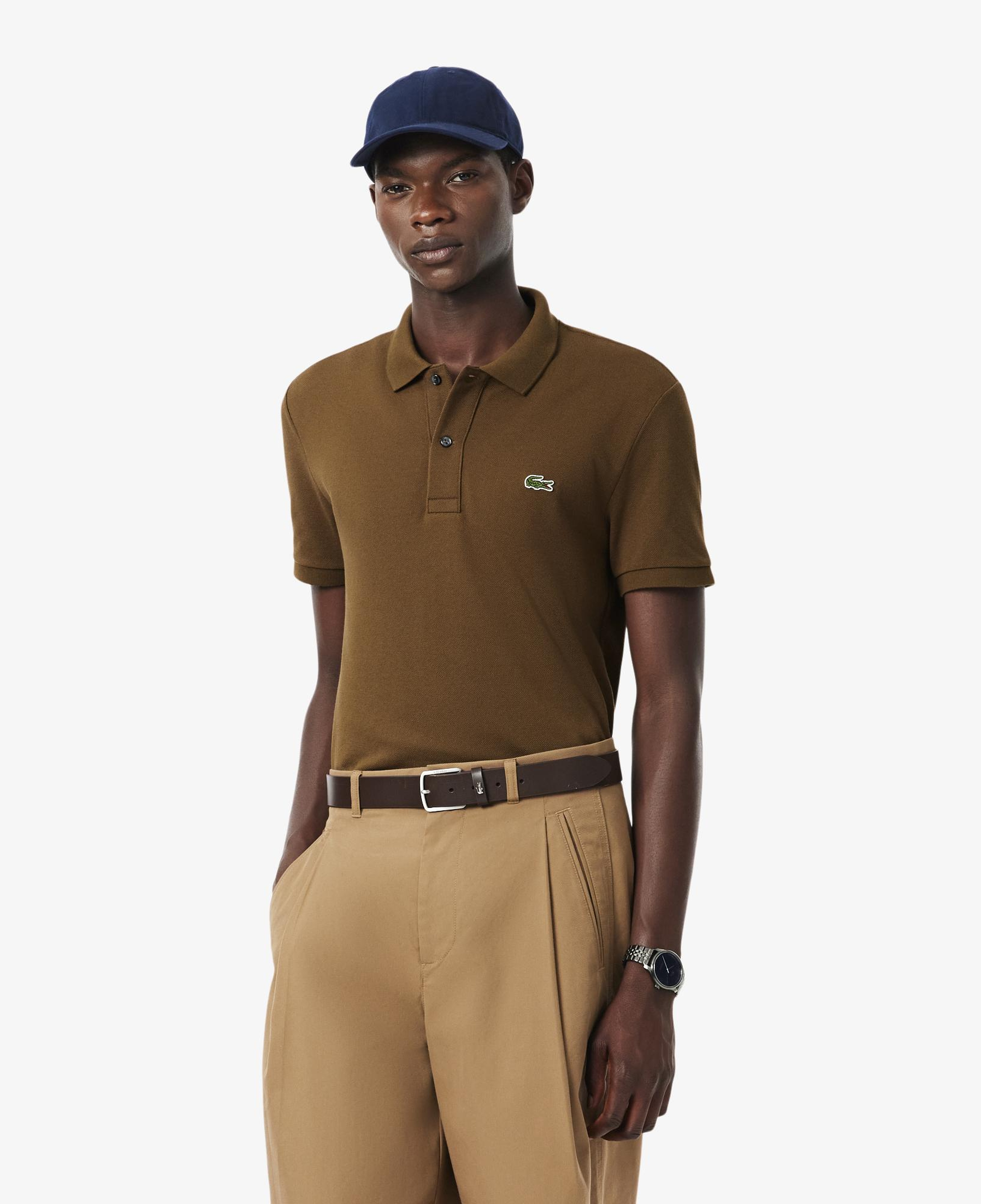 L.12.12 Erkek Slim Fit Kahverengi Polo