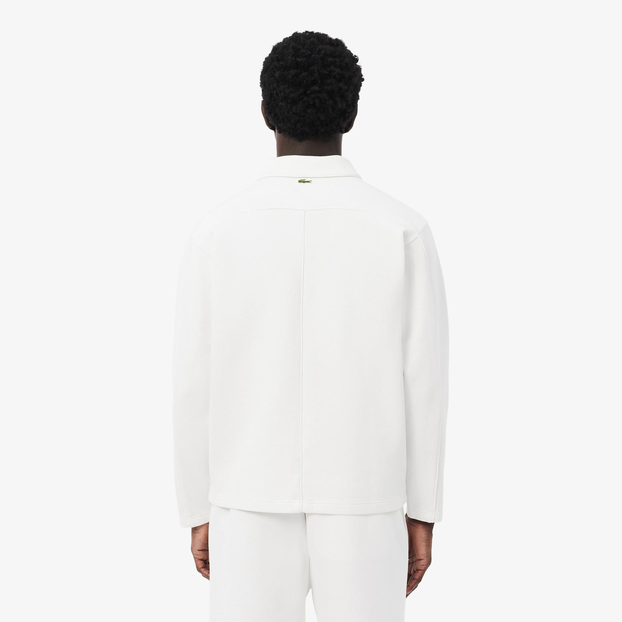 Lacoste x Novak Djokovic The GOAT Erkek Regular Fit Fermuarlı Beyaz Sweatshirt