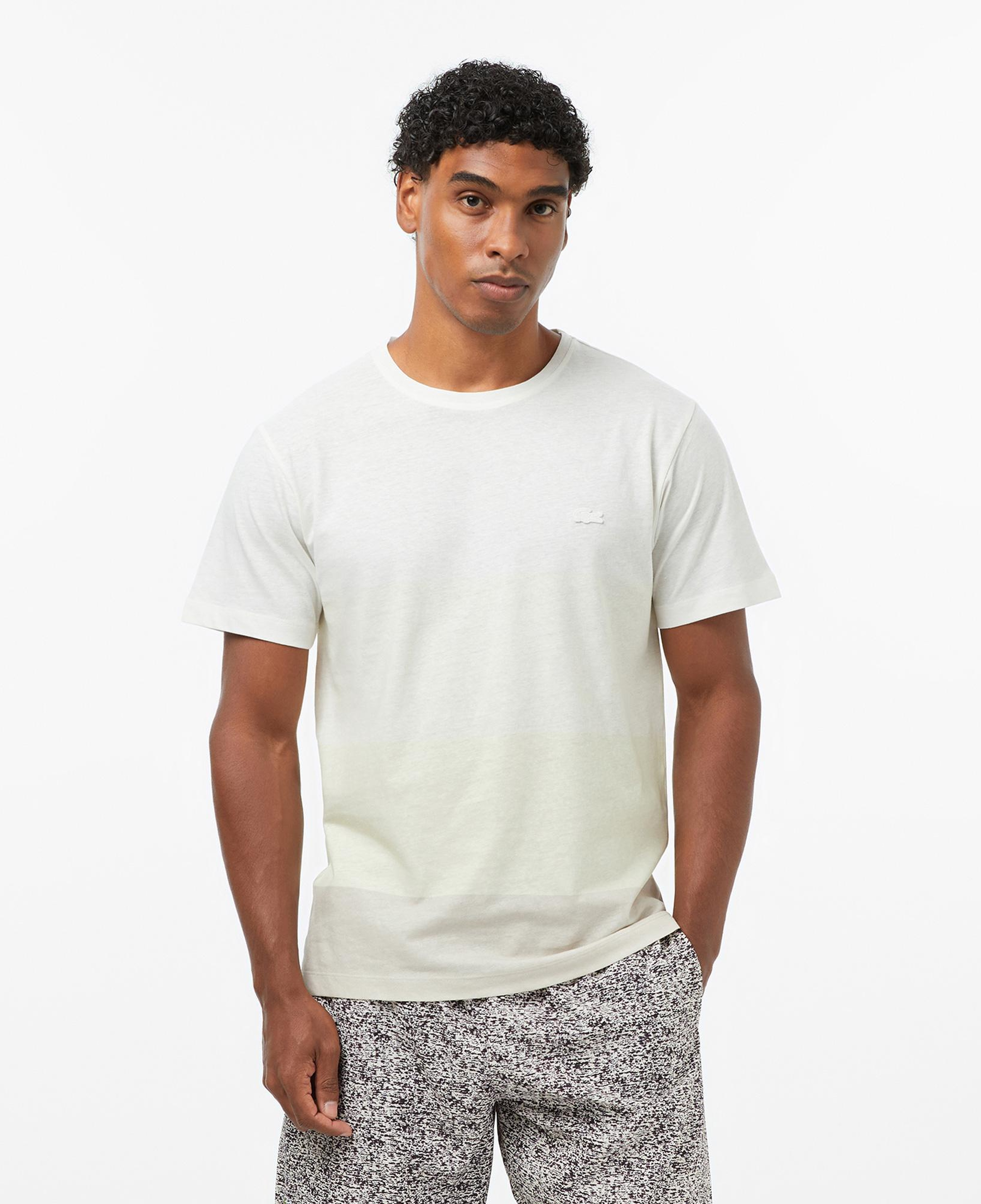 Erkek Regular Fit Bisiklet Yaka Renk Bloklu Bej T-Shirt
