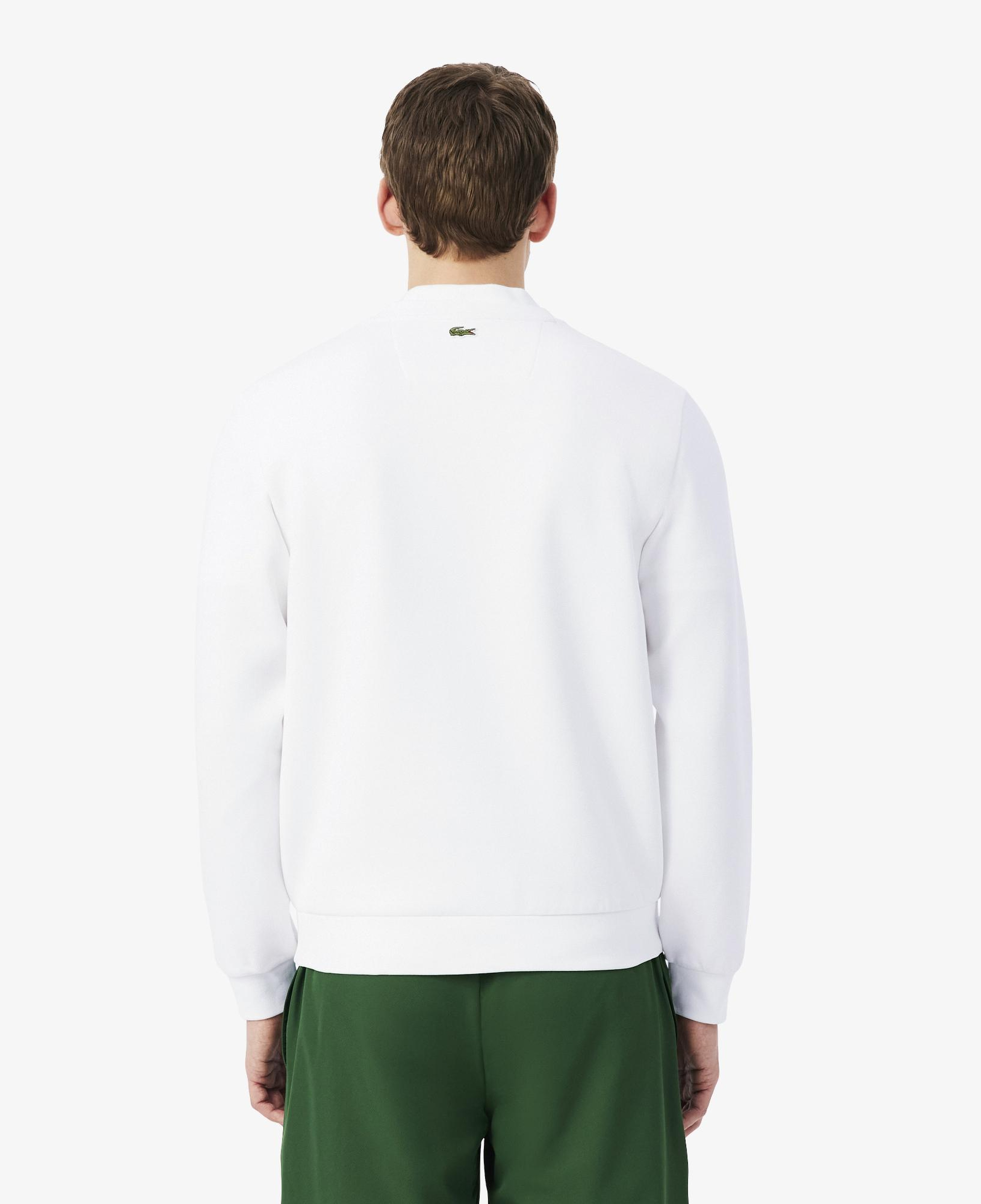 Lacoste x Novak Djokovic The GOAT Erkek Regular Fit Bisiklet Yaka Beyaz Sweatshirt