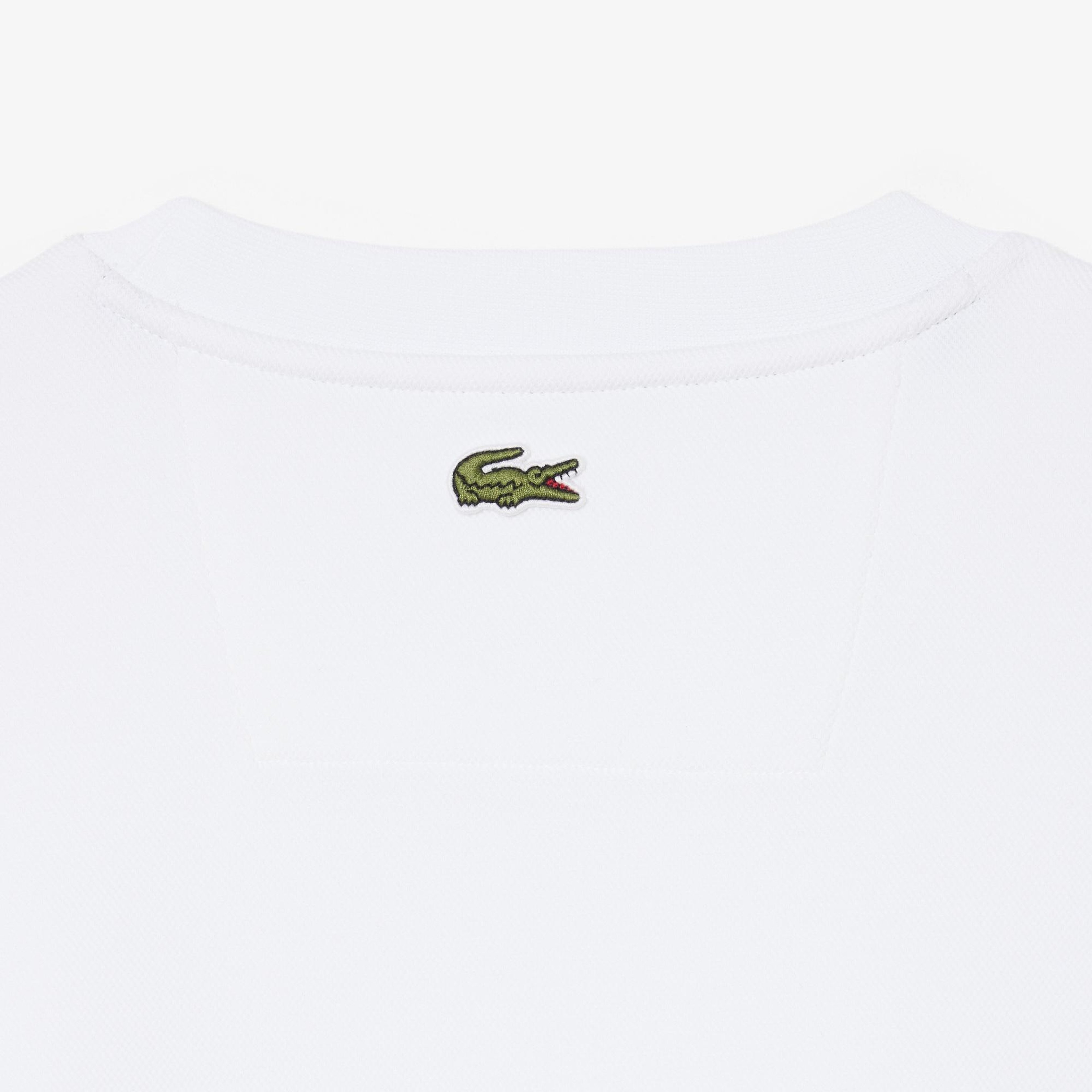 Lacoste x Novak Djokovic The GOAT Erkek Regular Fit Bisiklet Yaka Beyaz Sweatshirt