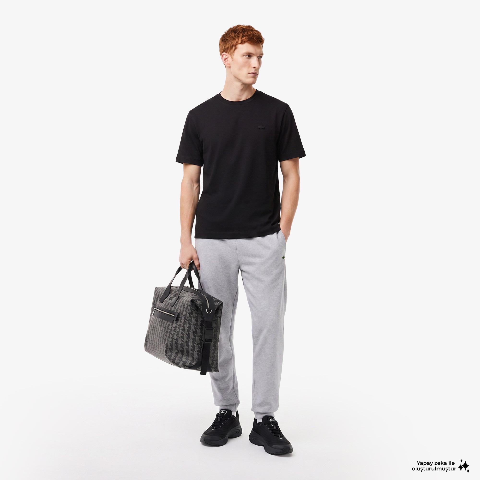 Erkek Oversize Fit Bisiklet Yaka Siyah T-Shirt