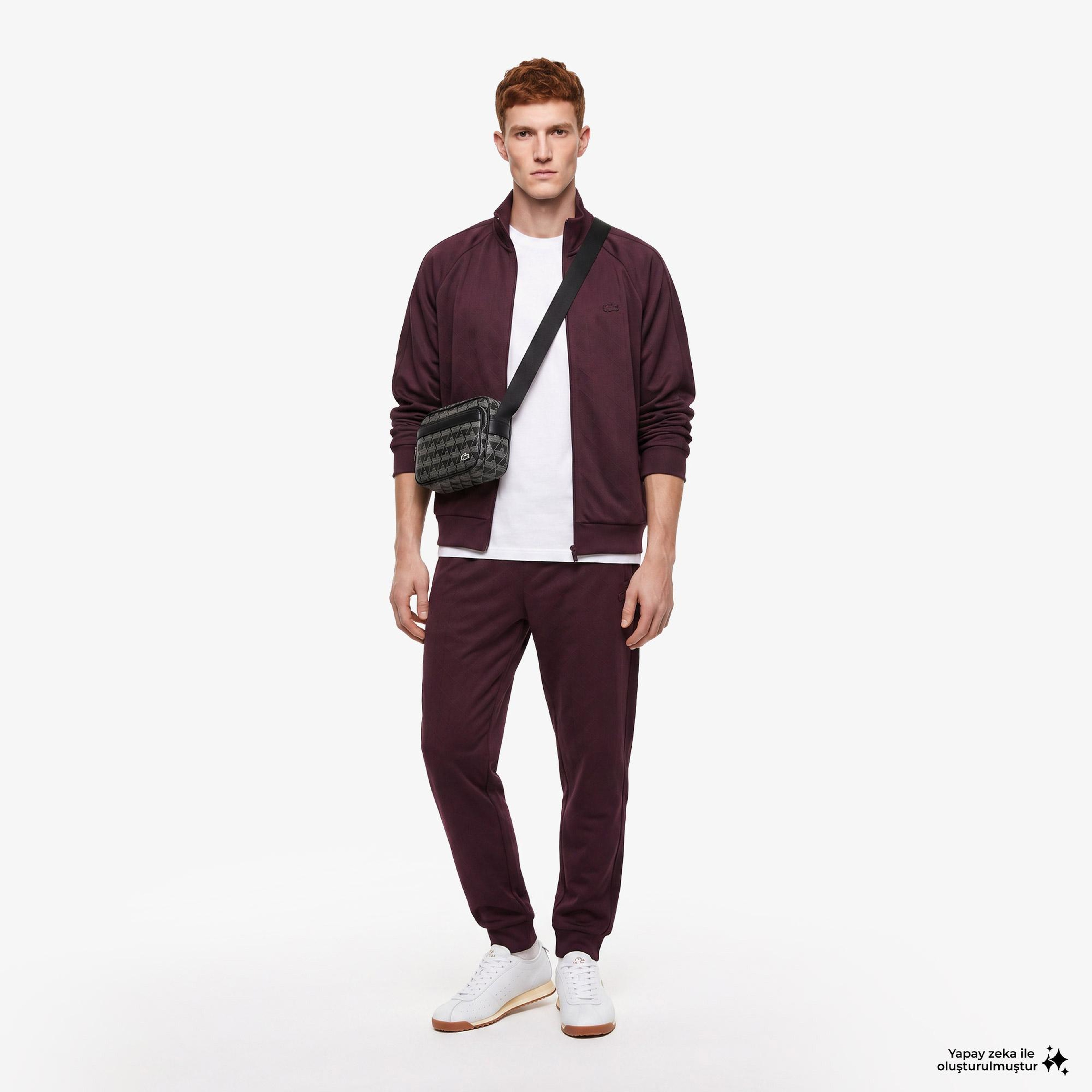 Erkek Regular Fit Bordo Eşofman Altı