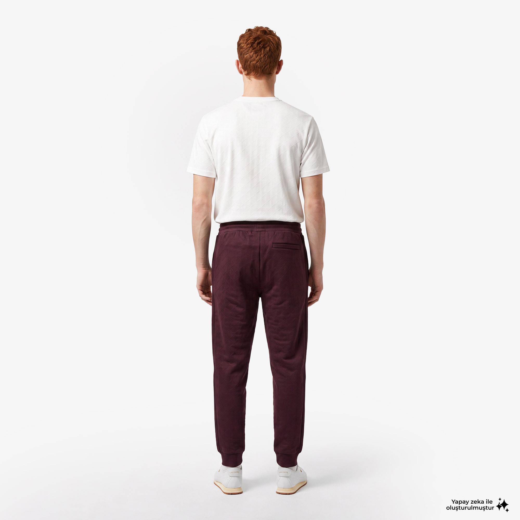 Erkek Regular Fit Bordo Eşofman Altı