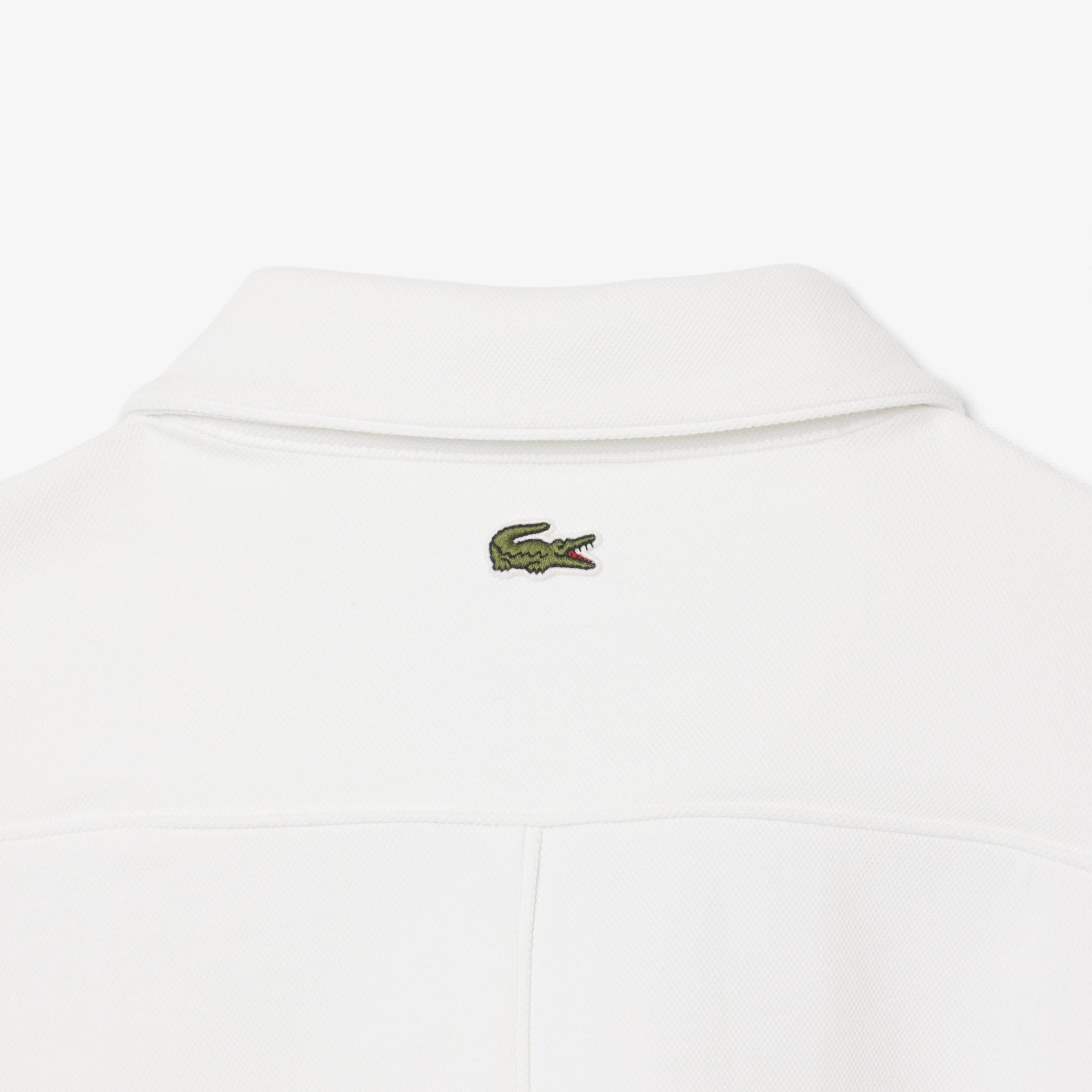 Lacoste x Novak Djokovic The GOAT Erkek Regular Fit Fermuarlı Beyaz Sweatshirt