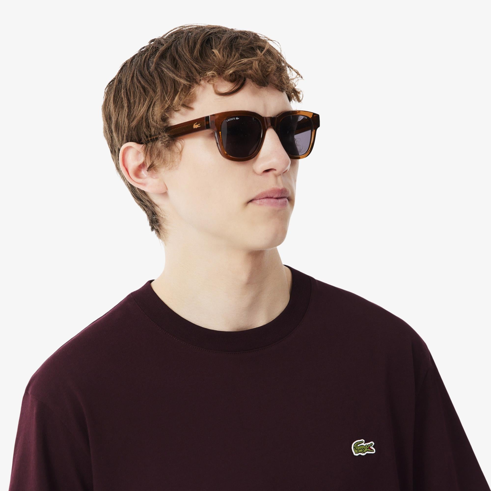 Erkek Classic Fit Bisiklet Yaka Bordo T-Shirt