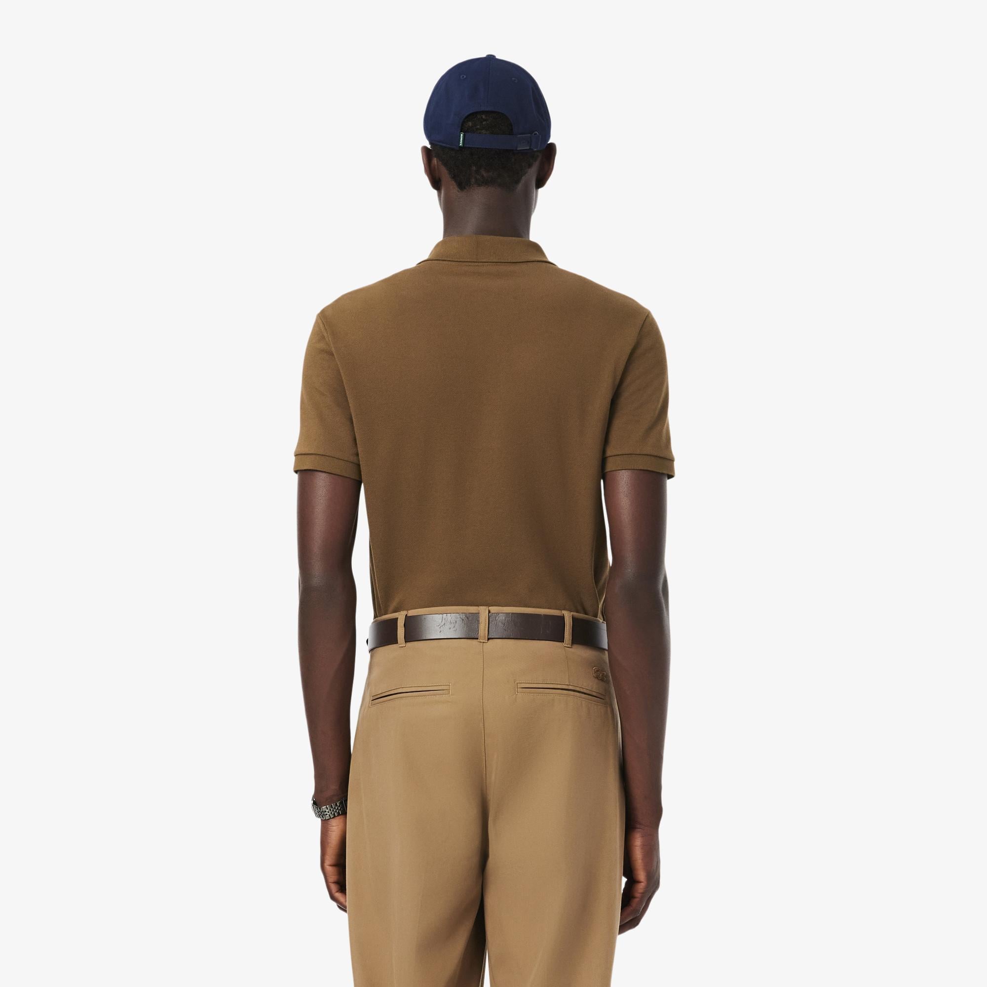 L.12.12 Erkek Slim Fit Kahverengi Polo