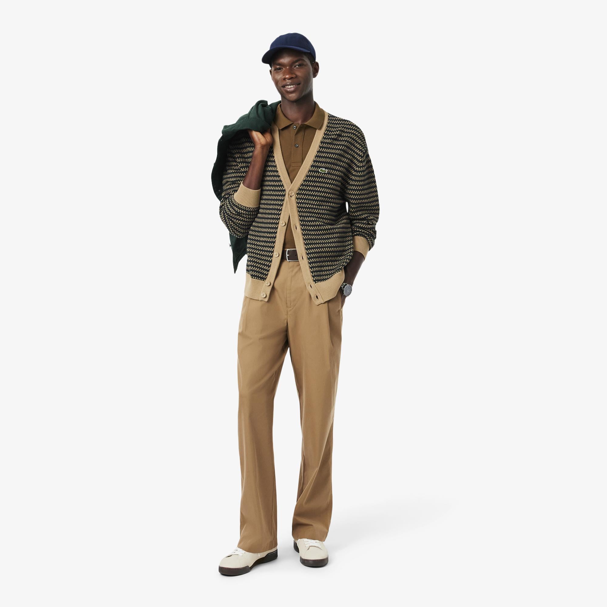 L.12.12 Erkek Slim Fit Kahverengi Polo
