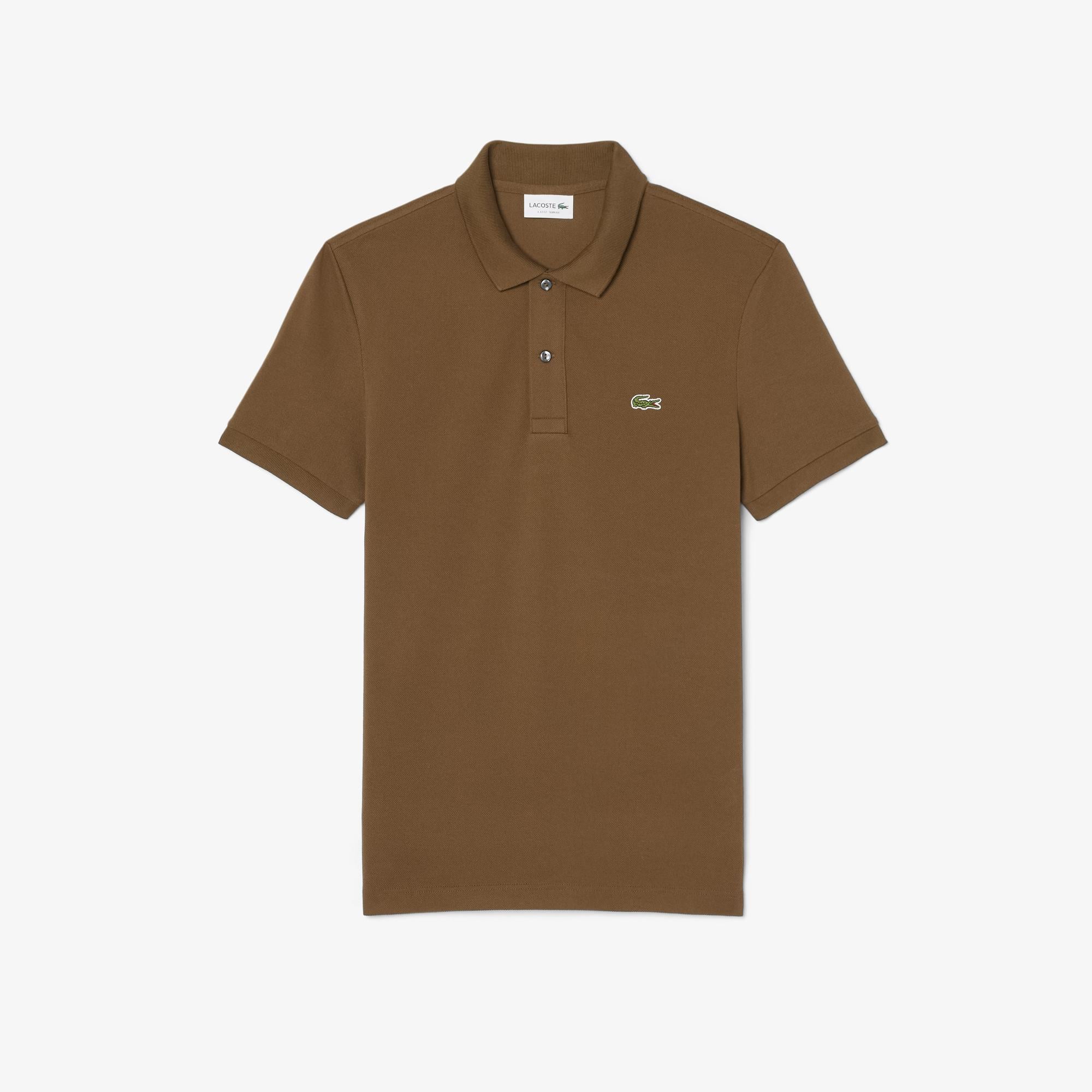 L.12.12 Erkek Slim Fit Kahverengi Polo