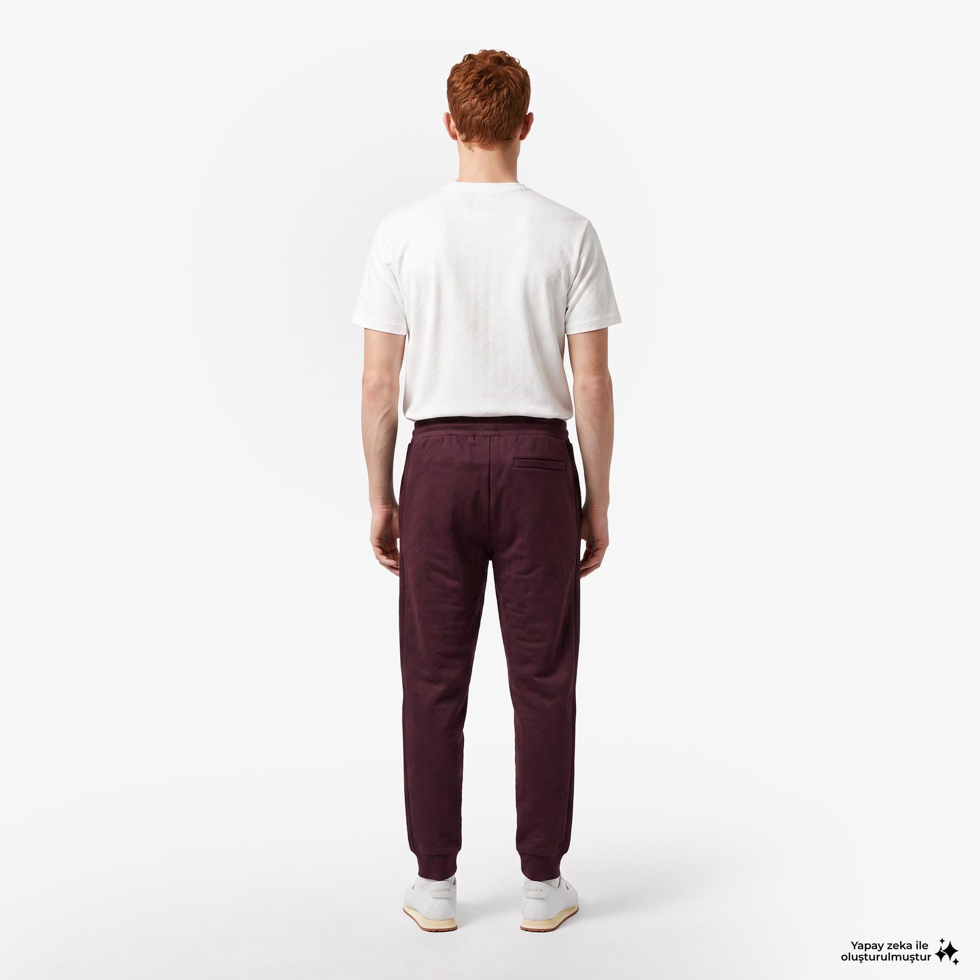 Erkek Regular Fit Bordo Eşofman Altı