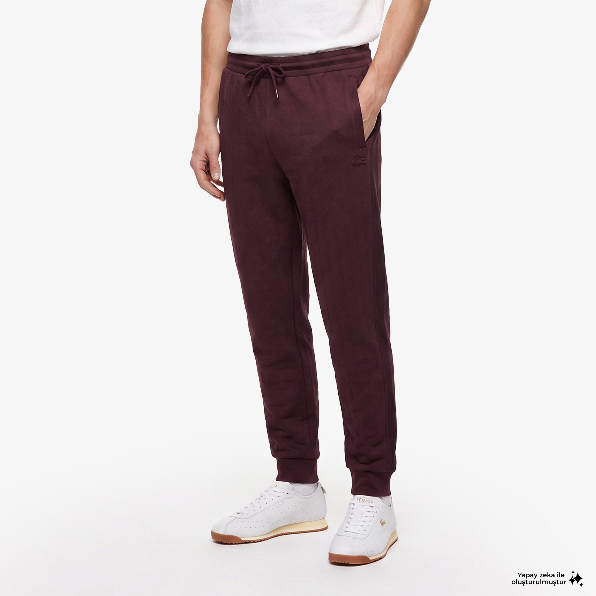 Erkek Regular Fit Bordo Eşofman Altı
