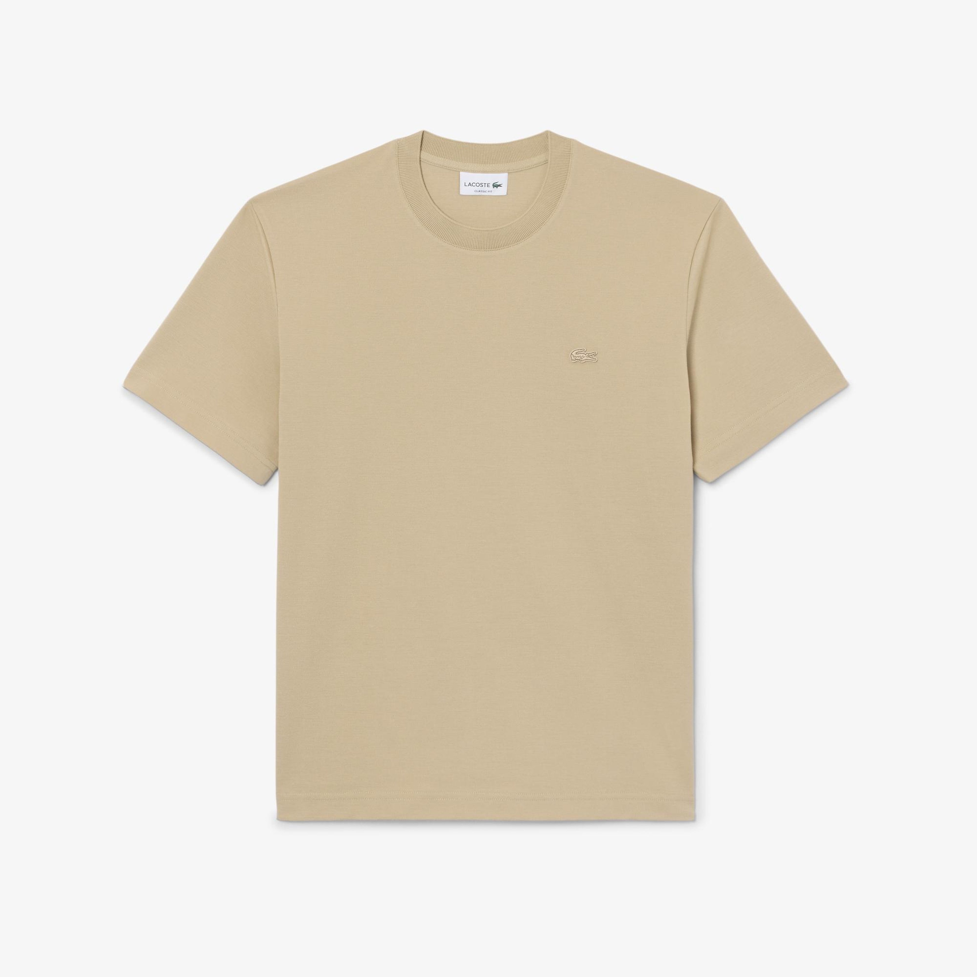 Erkek Classic Fit Bisiklet Yaka Bej T-Shirt