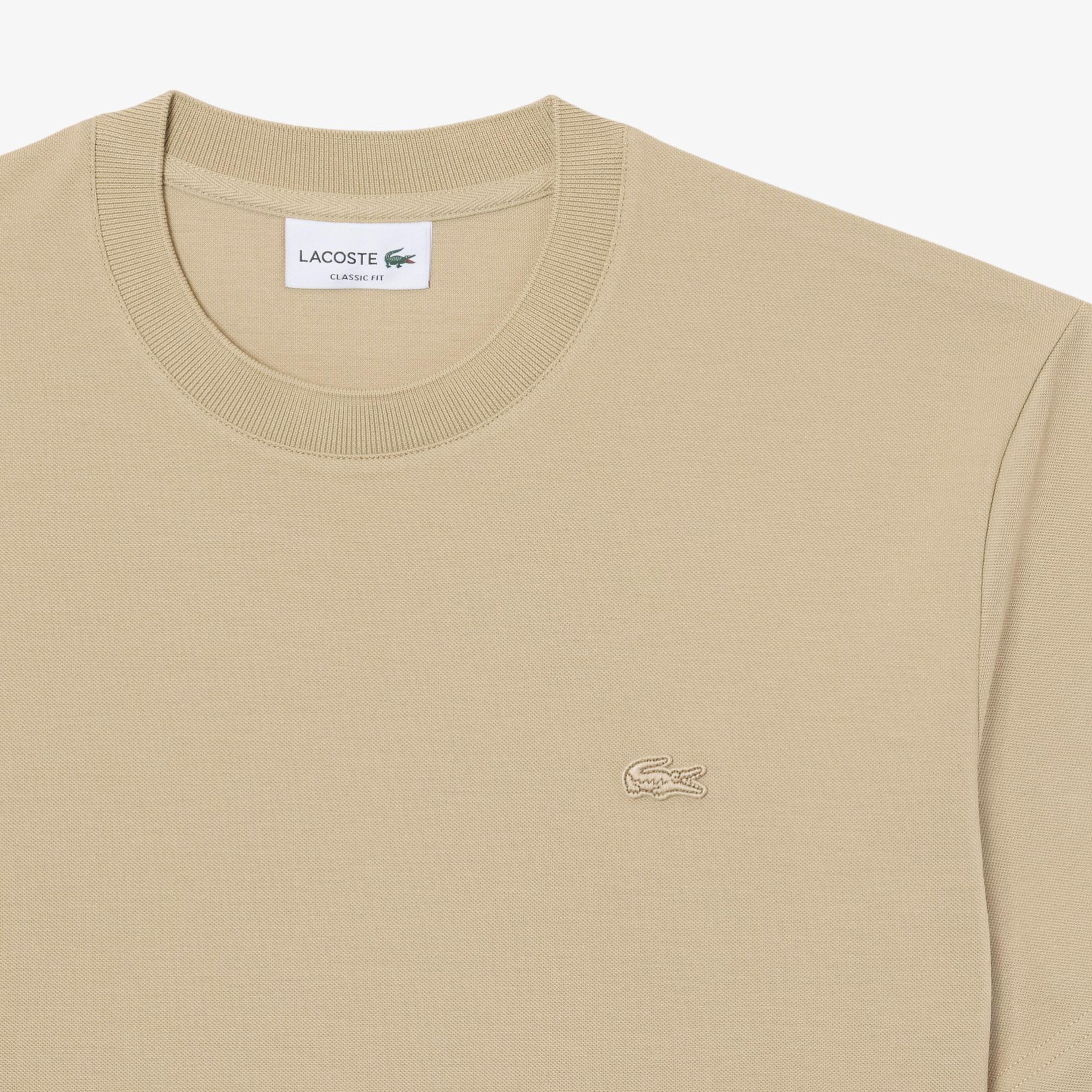 Erkek Classic Fit Bisiklet Yaka Bej T-Shirt