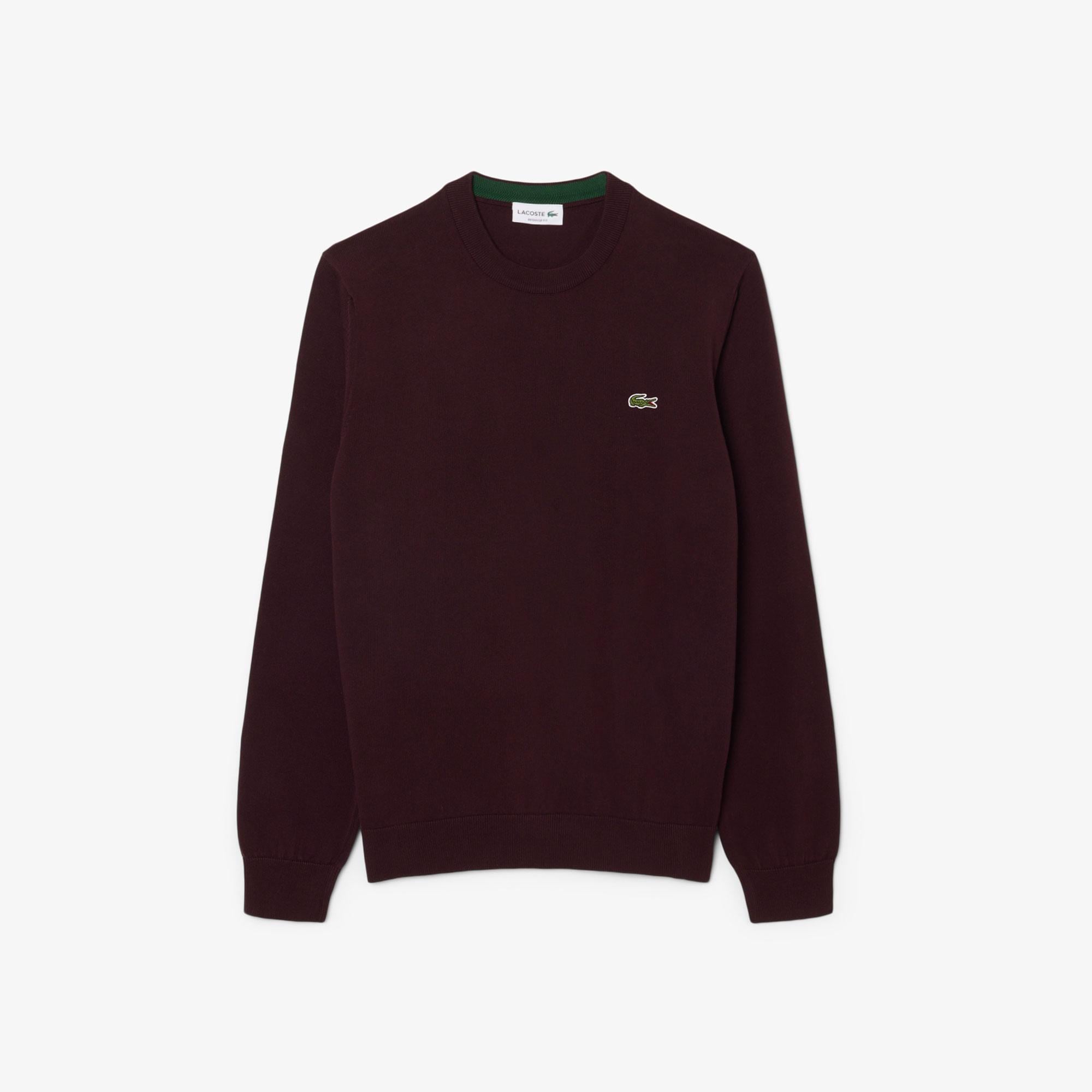Erkek Regular Fit Bisiklet Yaka Bordo Kazak