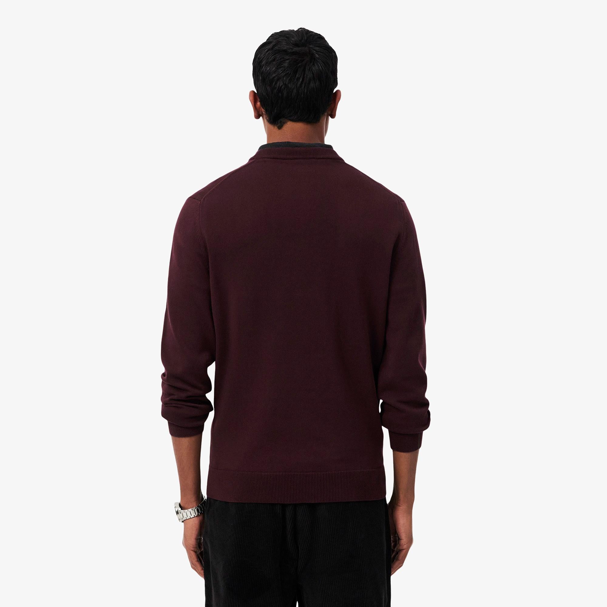 Erkek Regular Fit Bisiklet Yaka Bordo Kazak
