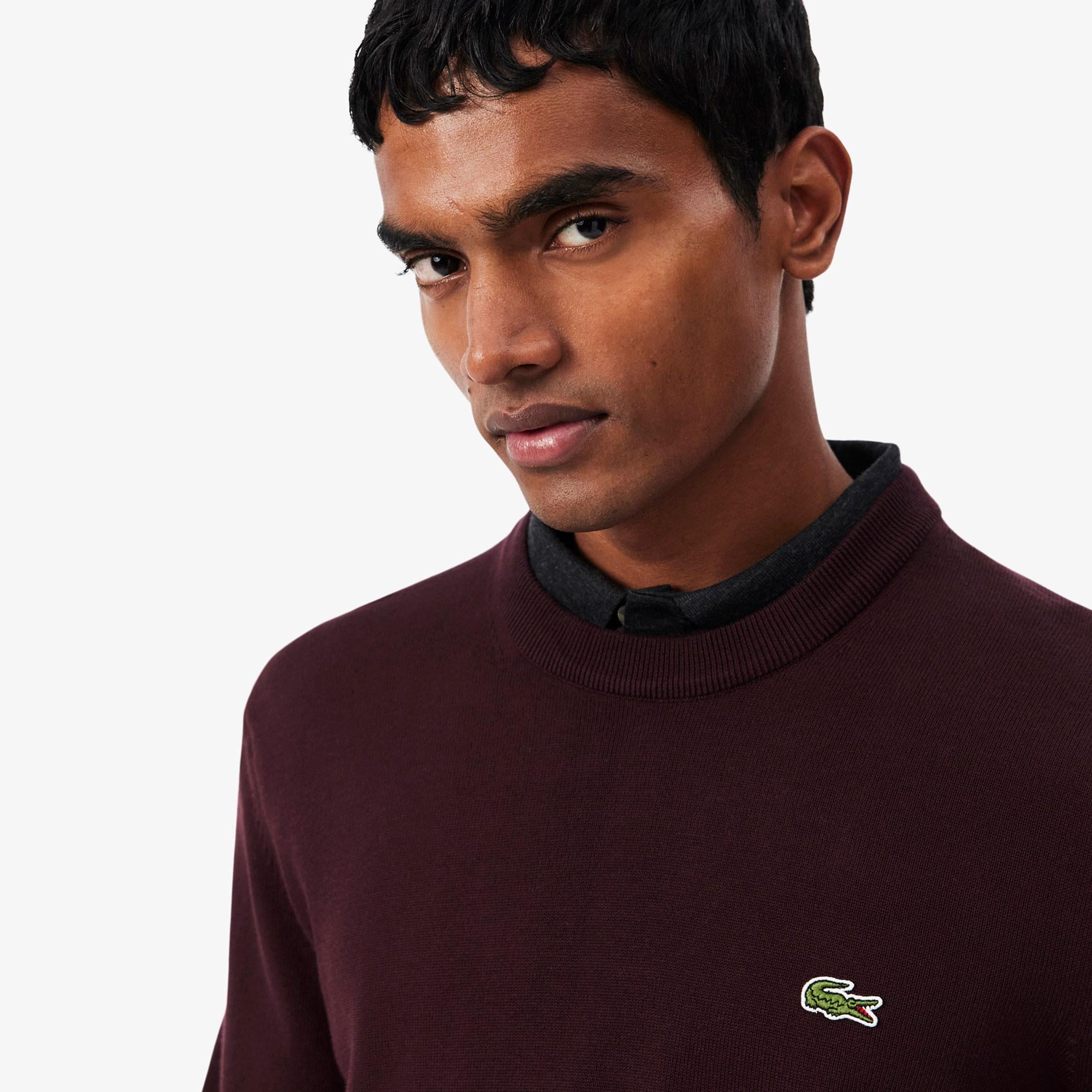 Erkek Regular Fit Bisiklet Yaka Bordo Kazak