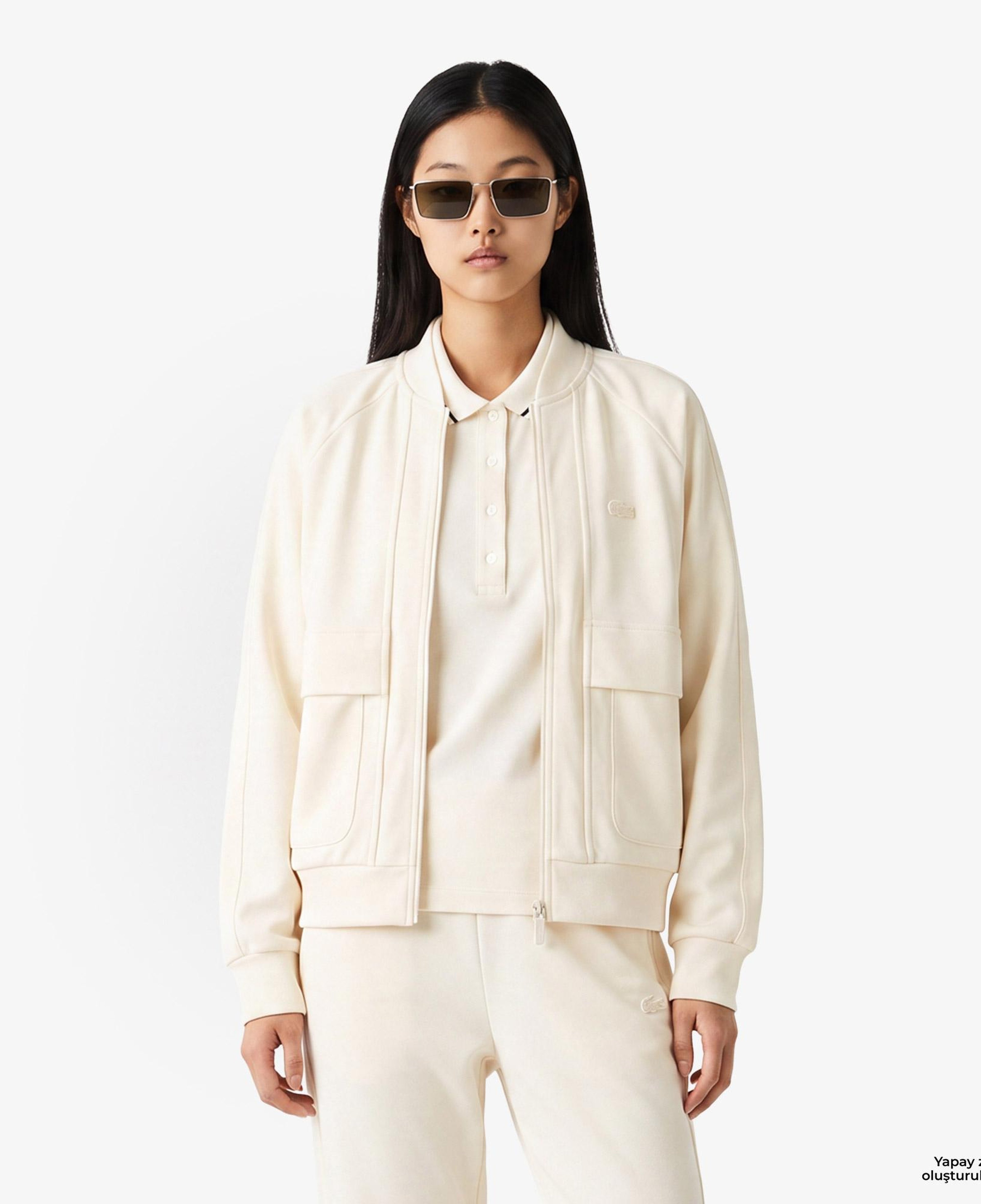 Kadın Regular Fit Fermuarlı Sarı Sweatshirt