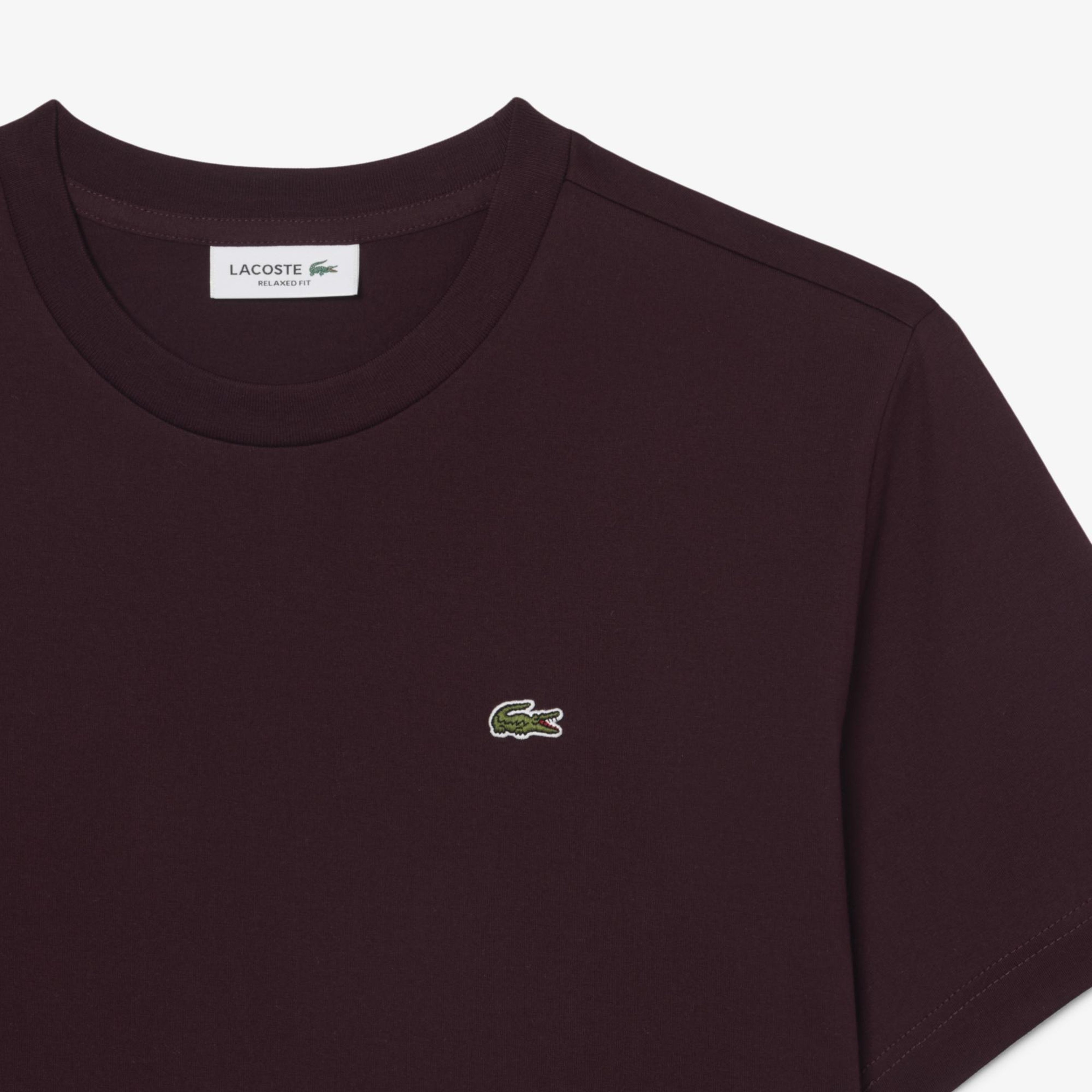 Kadın Relaxed Fit Bisiklet Yaka Bordo T-Shirt