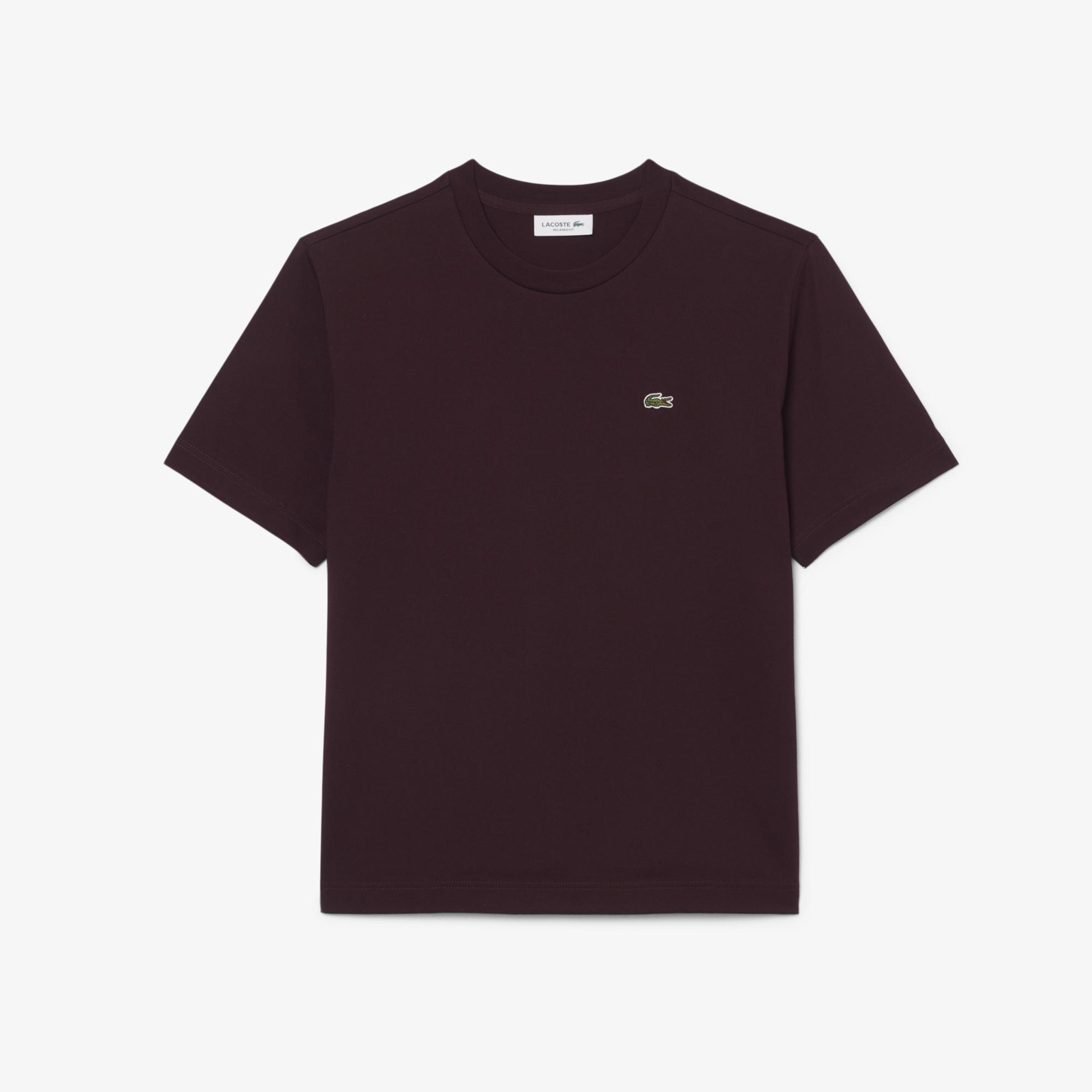 Kadın Relaxed Fit Bisiklet Yaka Bordo T-Shirt