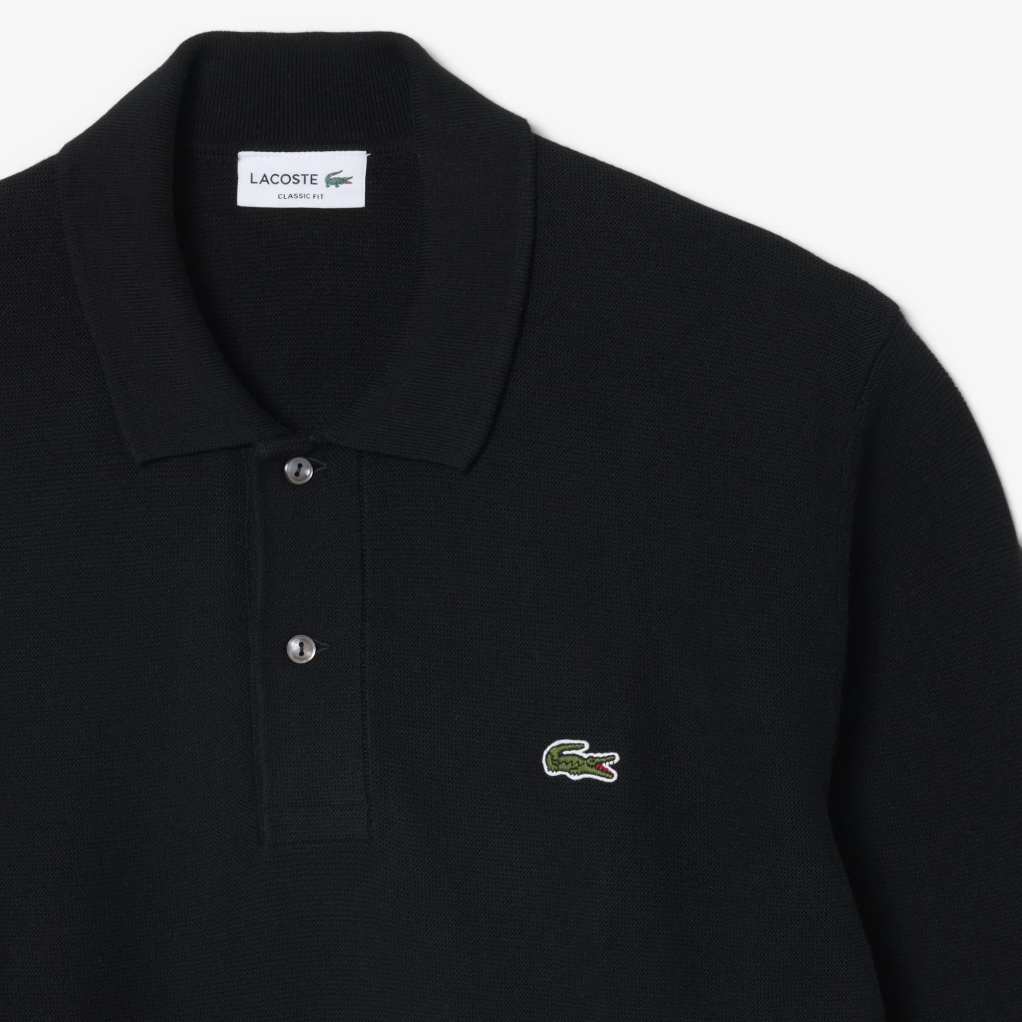 Erkek Classic Fit Polo Yaka Siyah Kazak