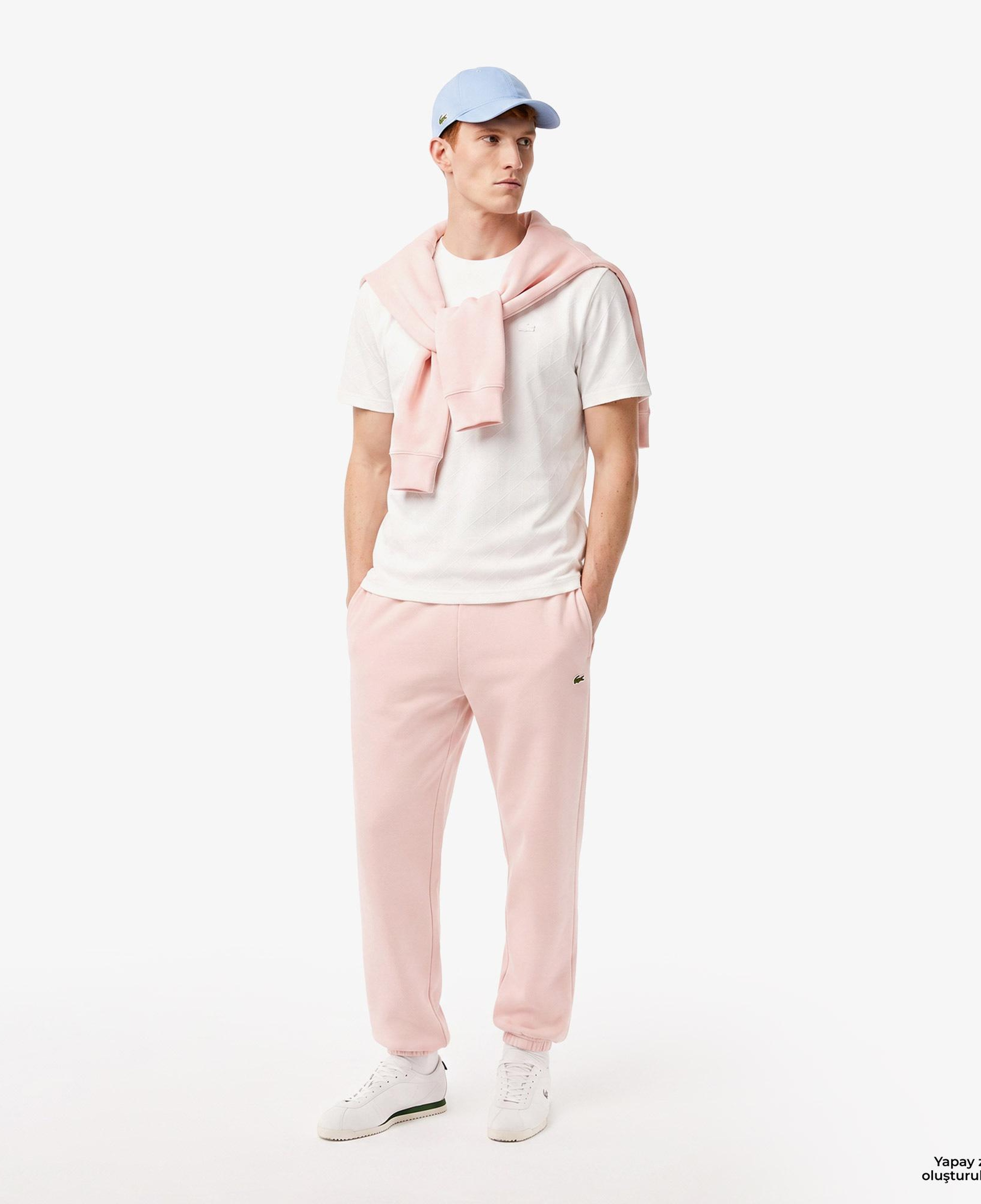 Erkek Relaxed Fit Bisiklet Yaka Monogram Beyaz T-Shirt