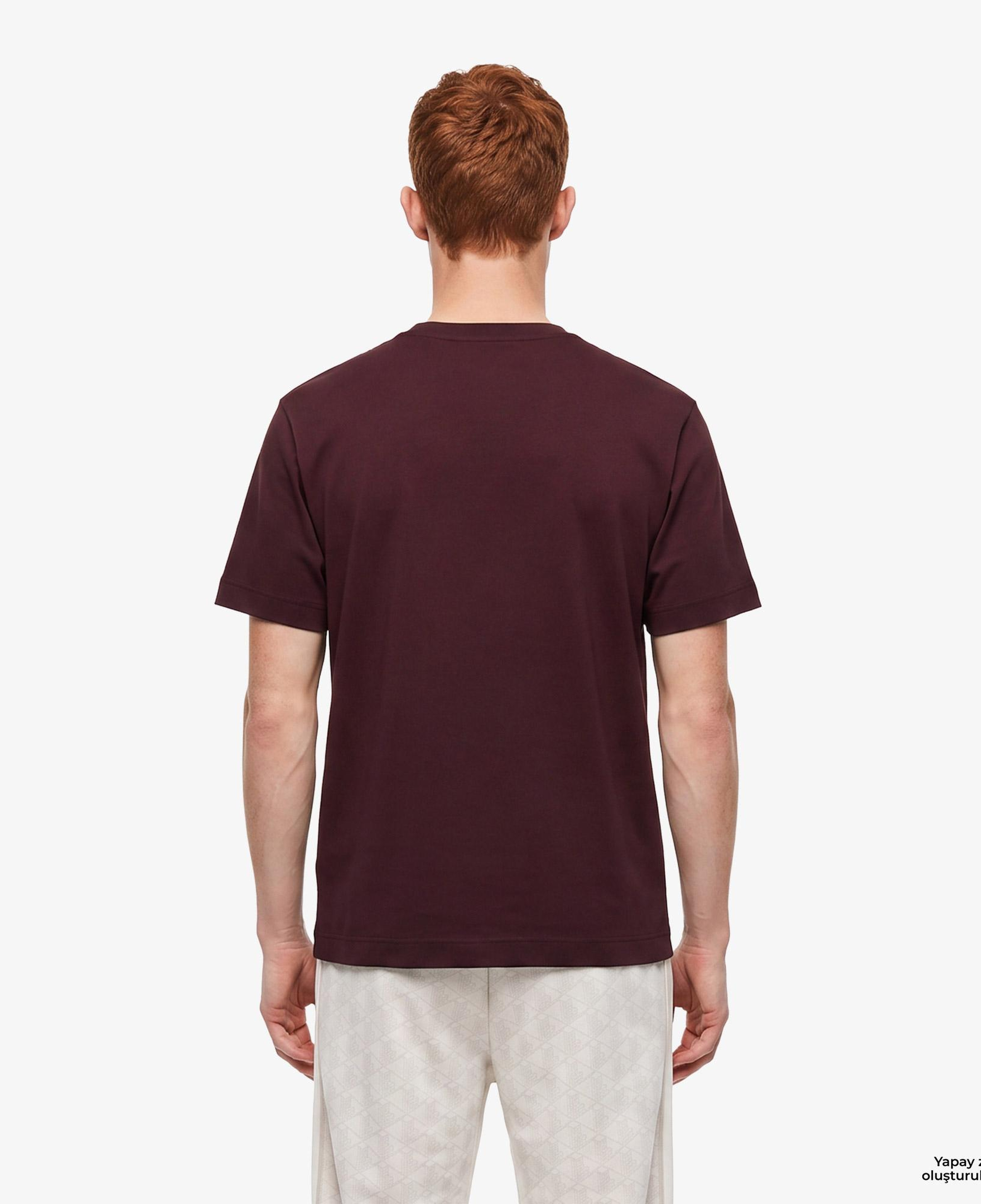 Erkek Oversize Fit Bisiklet Yaka Bordo T-Shirt