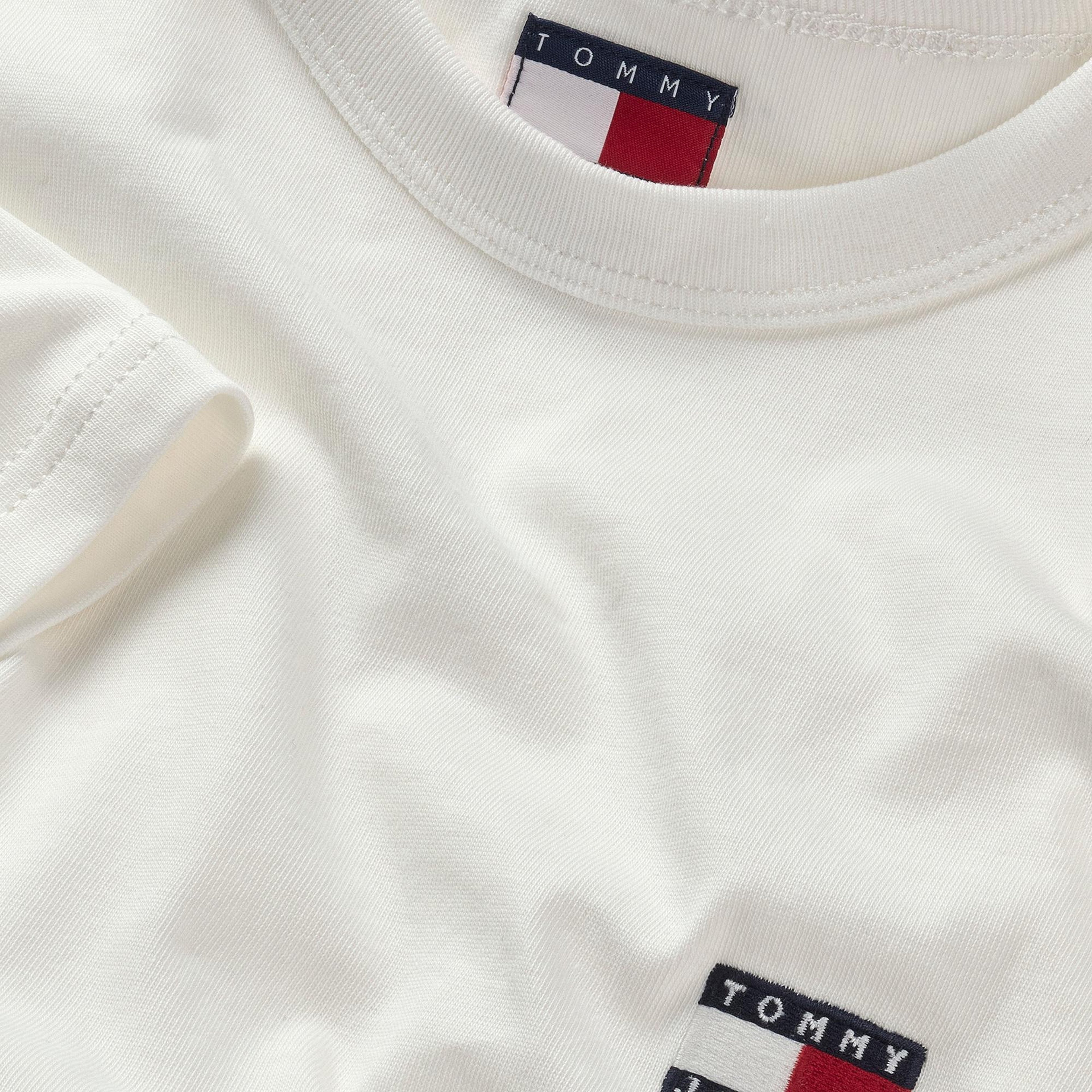 Tommy Hilfiger Badge Erkek Beyaz T-Shirt