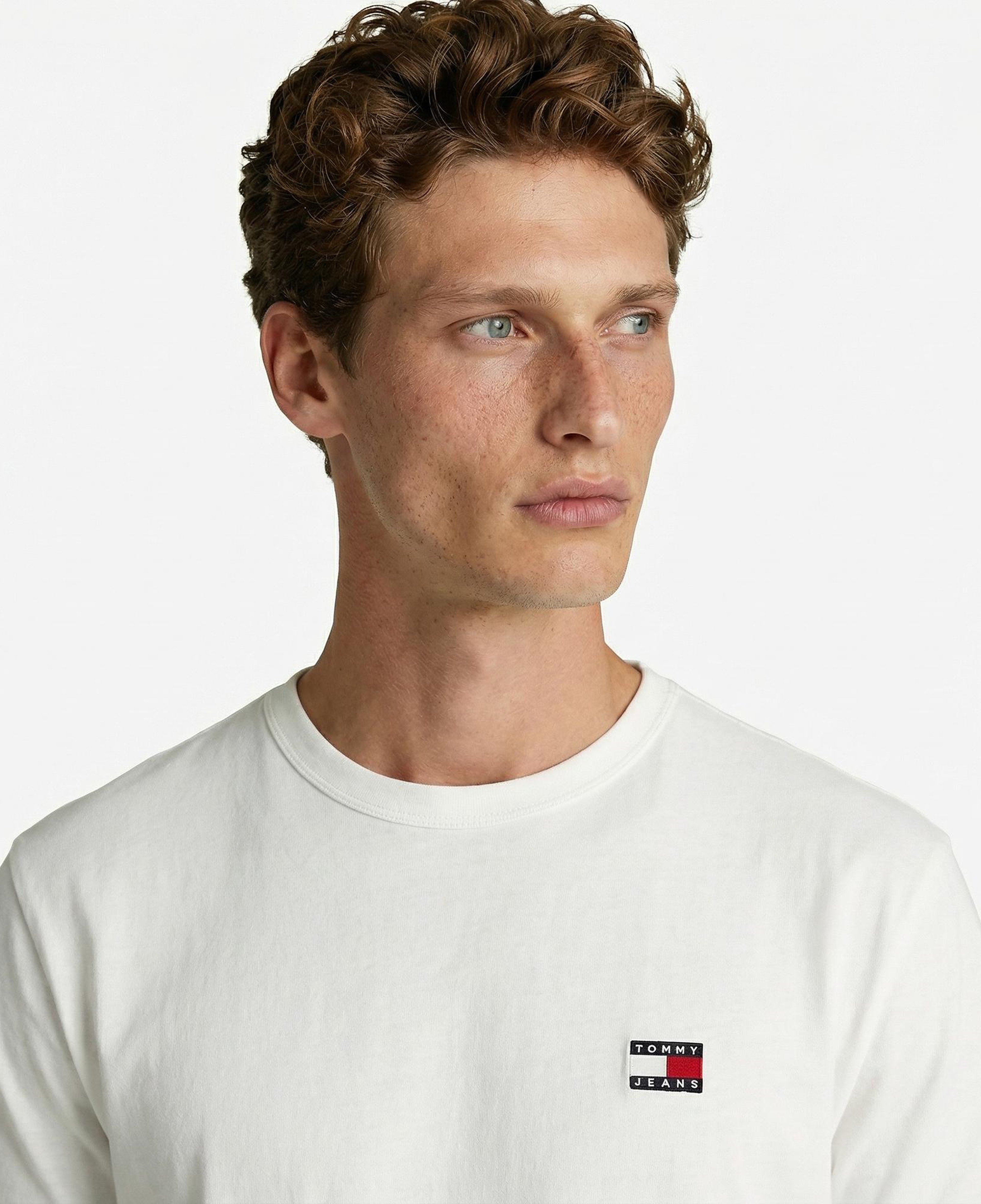 Tommy Hilfiger Badge Erkek Beyaz T-Shirt